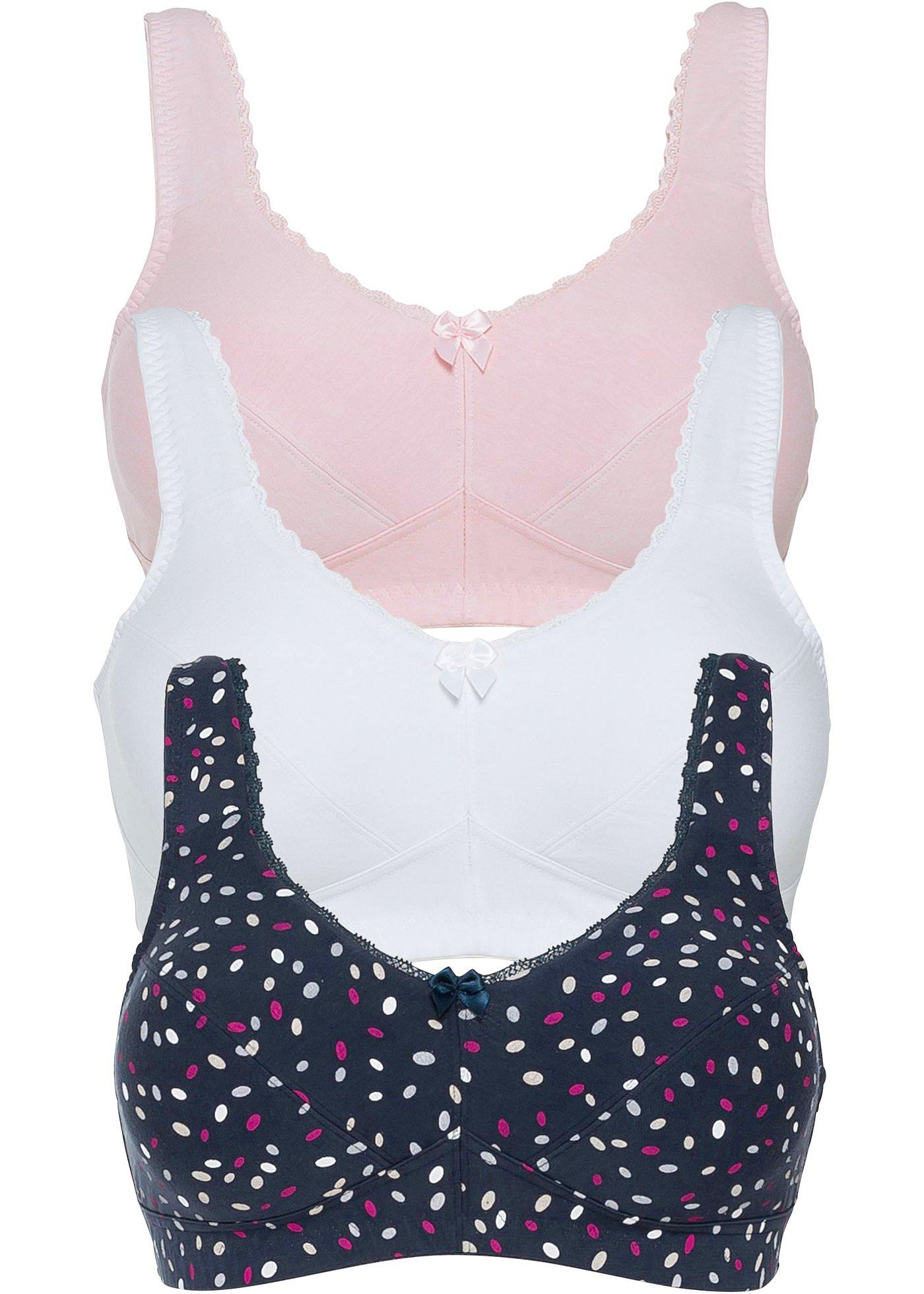 Lot de 3 soutiens-gorge sans armatures en coton bio