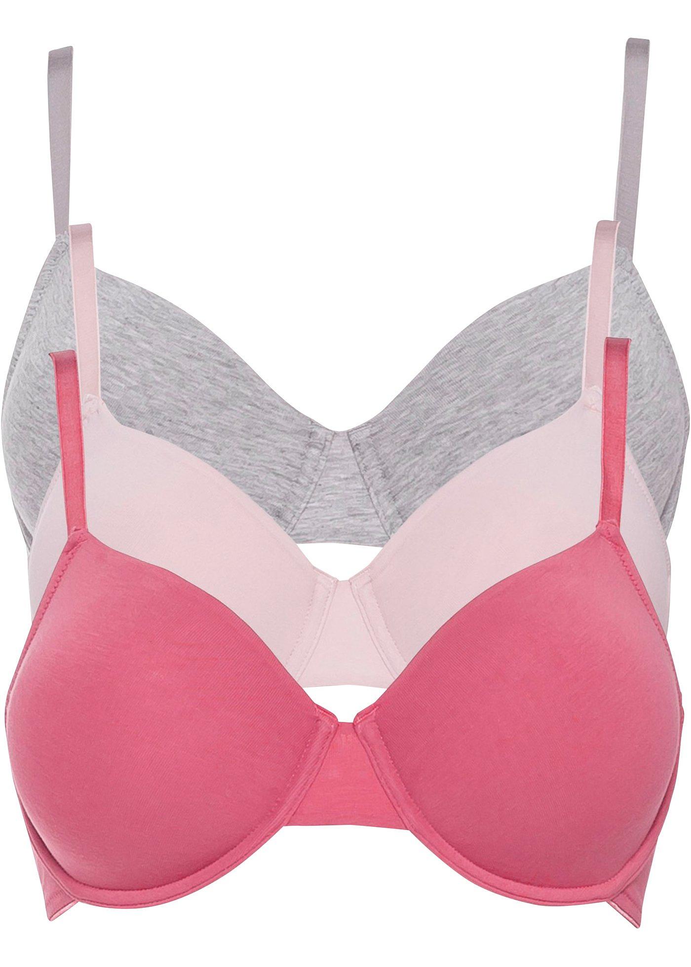 Lot de 3 soutiens-gorge moulés à armatures en coton bio