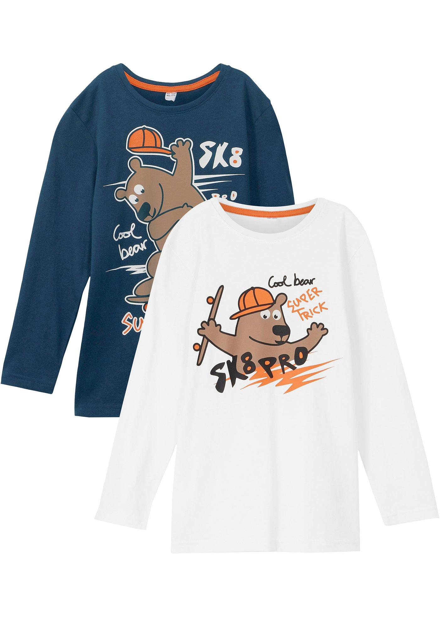 Lot de 2 T-shirts manches longues garçon coton bio