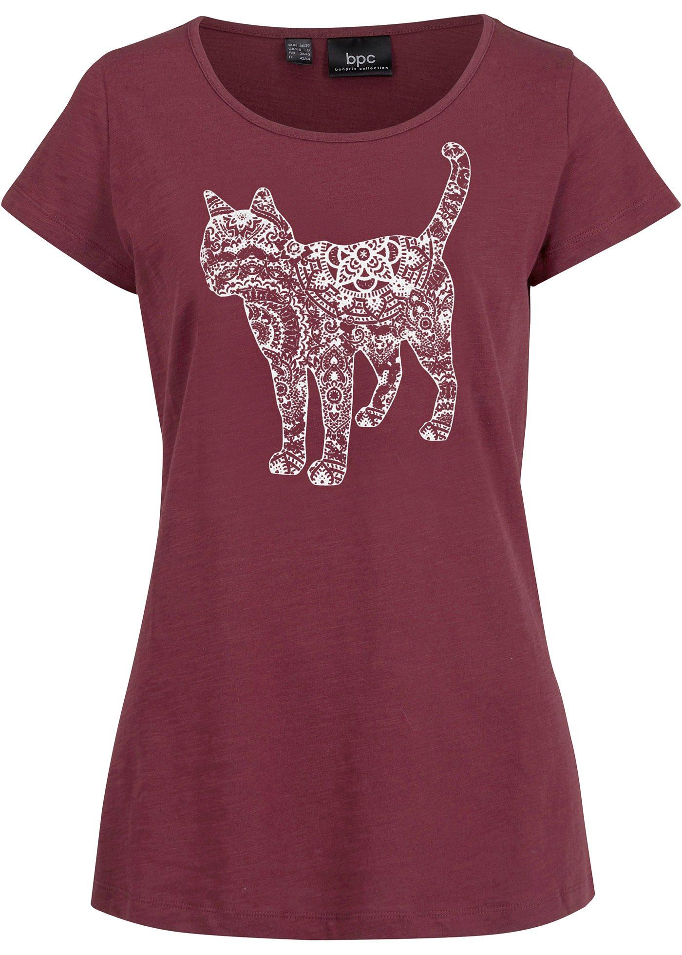 T-shirt coton fil flammé, manches courtes