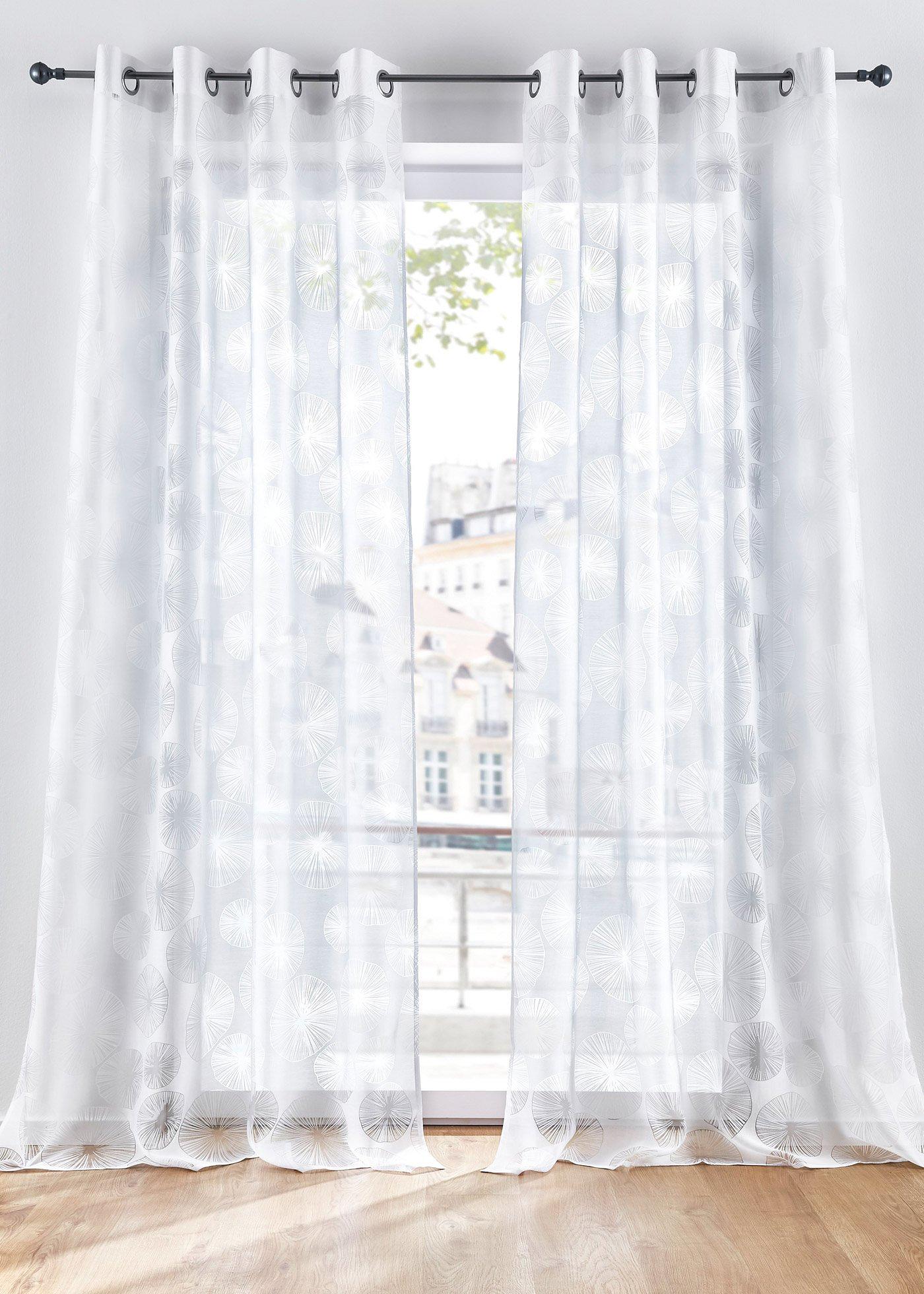 Voilage en dévoré avec cercles (1 pce.)