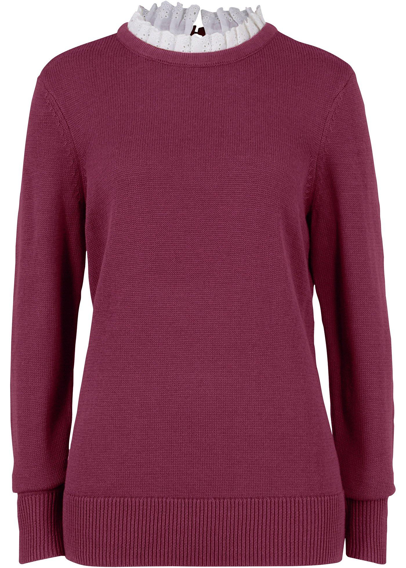 Pull à empiècement chemisier