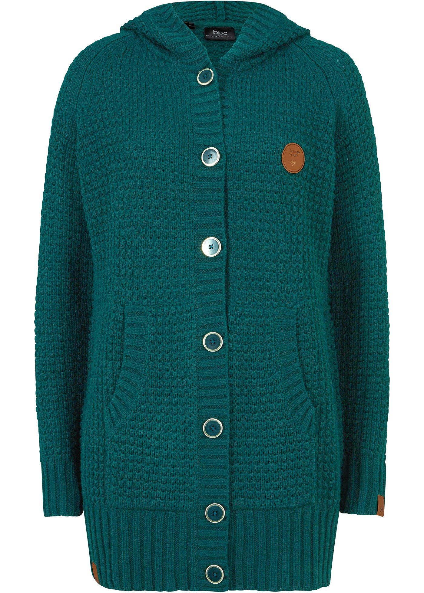 Gilet en maille à capuche