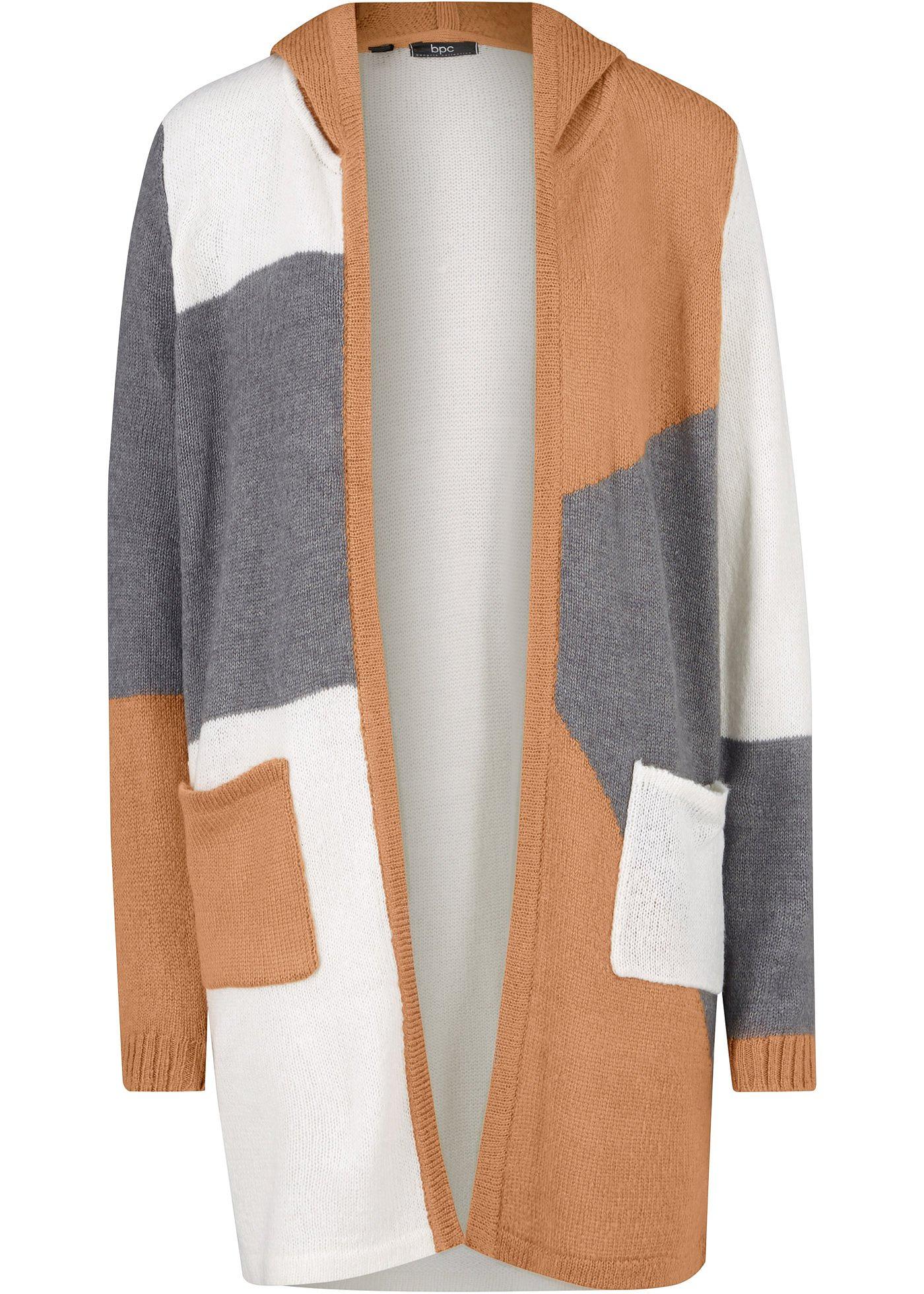 Gilet en maille à capuche