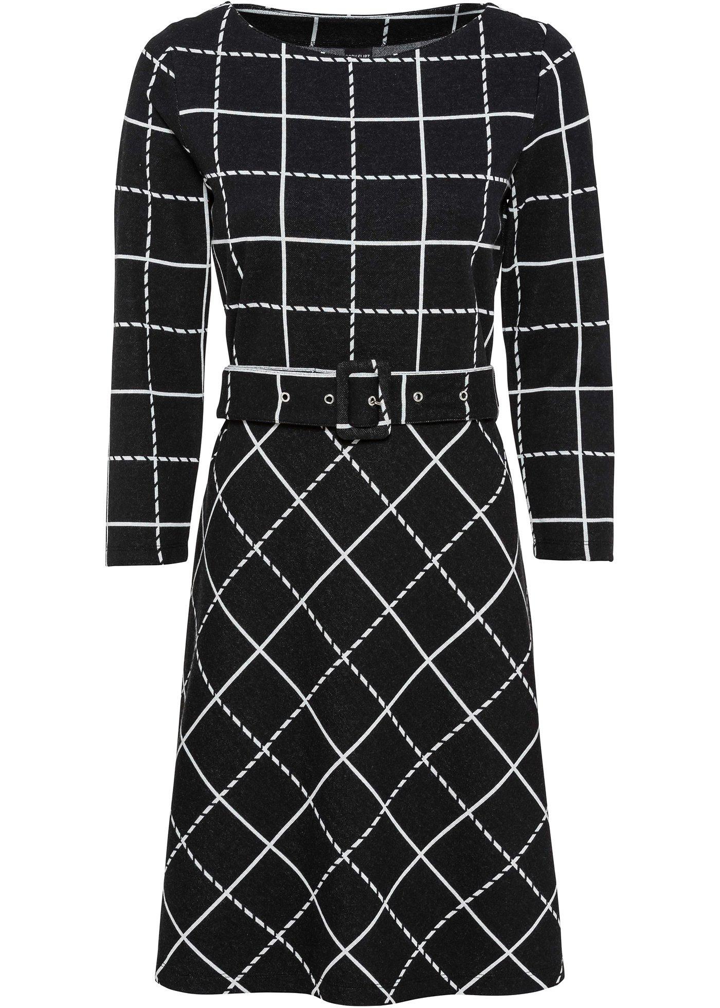 Robe à carreaux avec ceinture