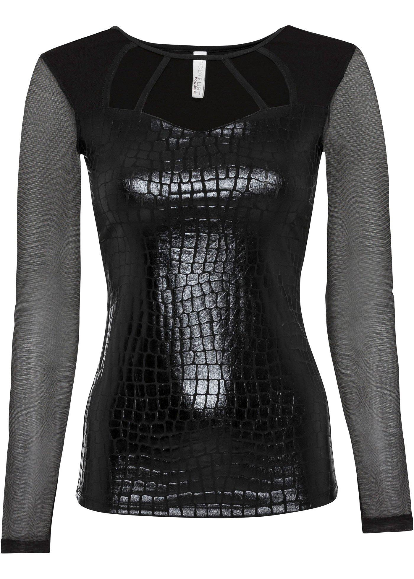 T-shirt avec synthétique imitation cuir