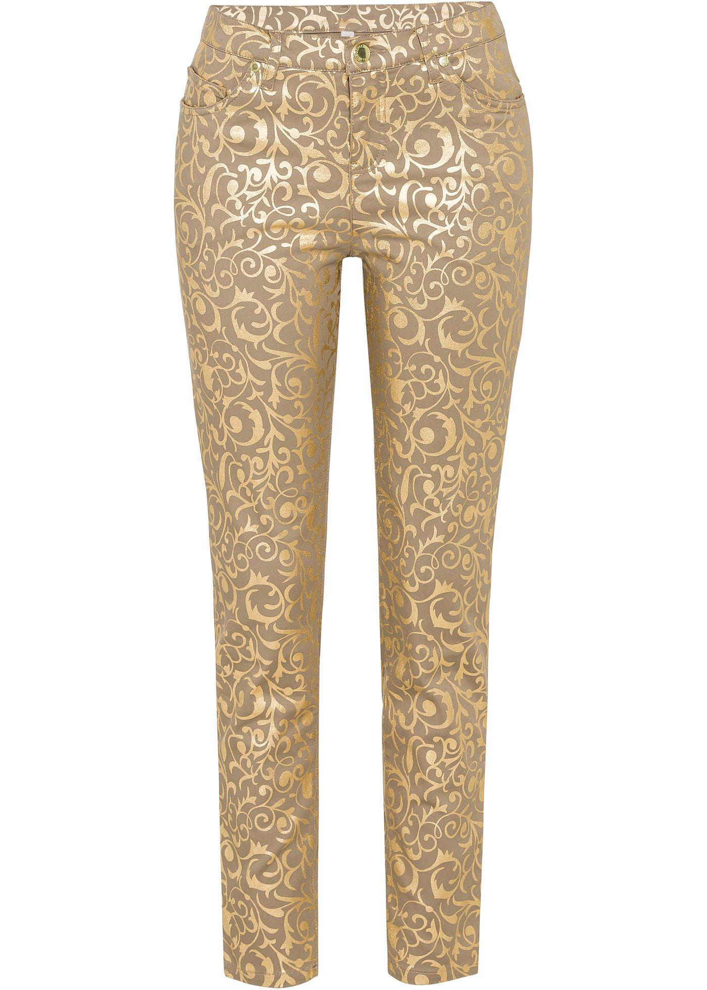 Pantalon à imprimé doré