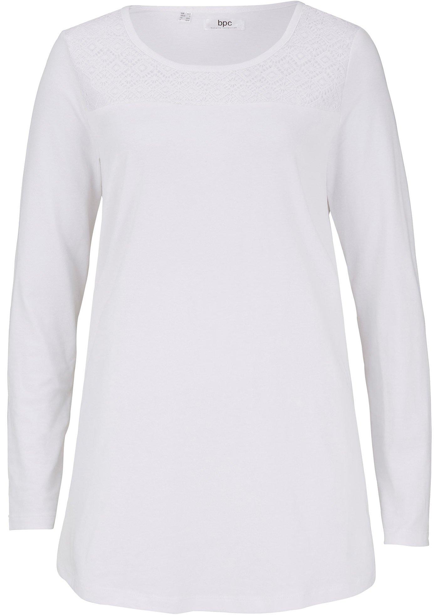 T-shirt long à empiècement dentelle