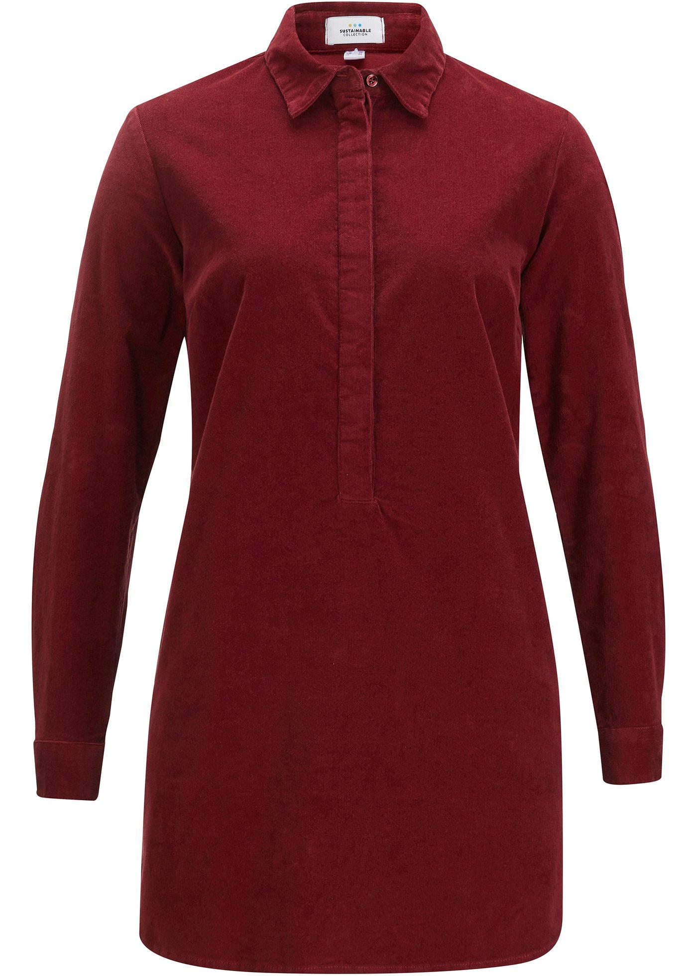 Blouse longue en velours côtelé coton bio