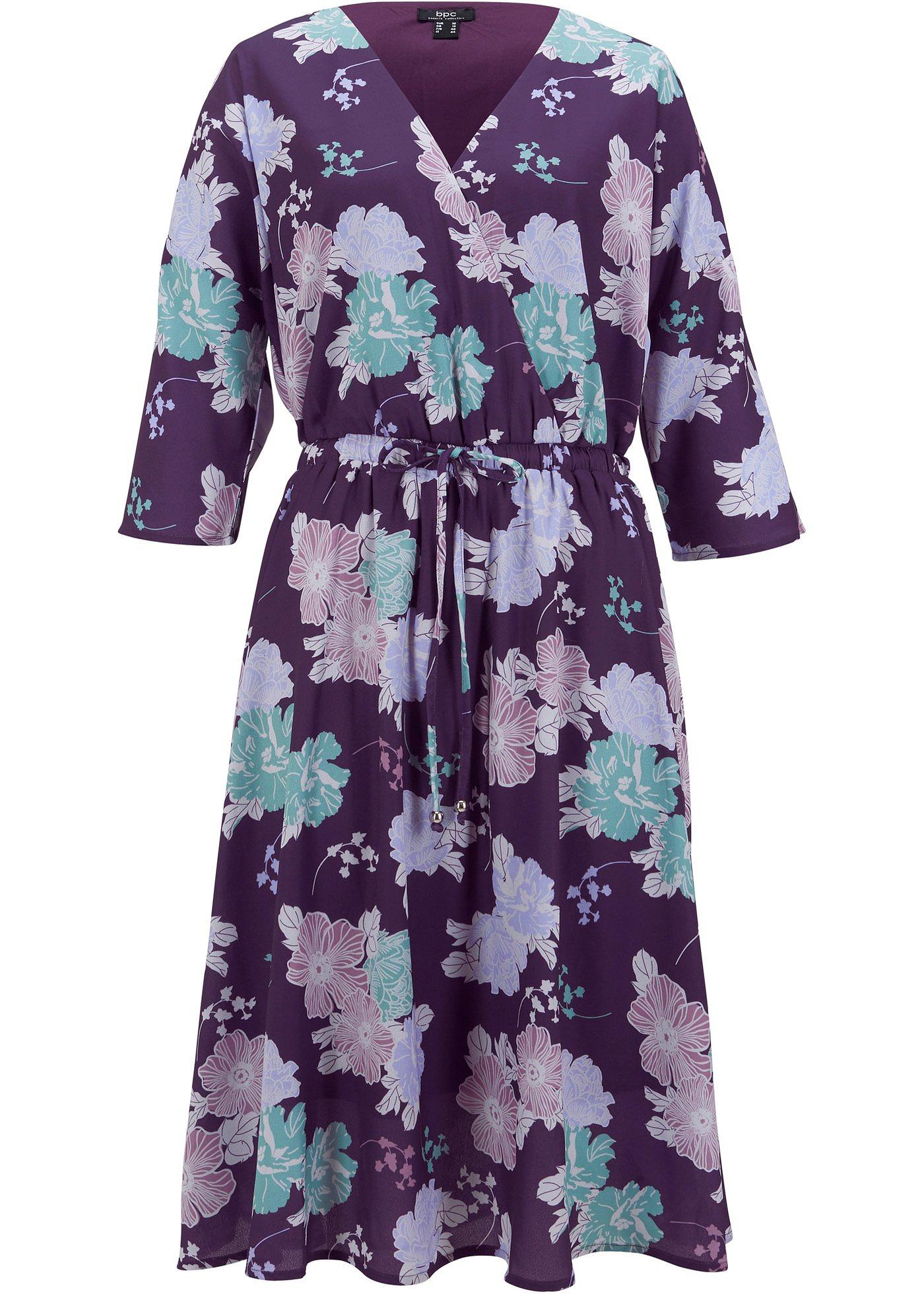 Robe en georgette avec doublure, manches 3/4