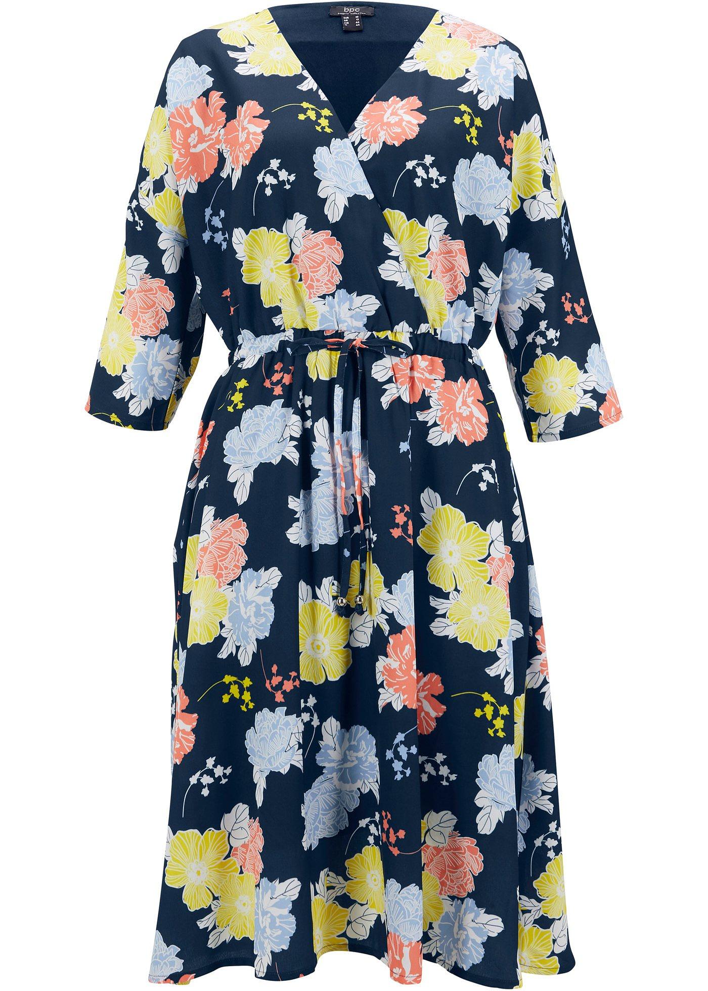 Robe en georgette avec doublure, manches 3/4