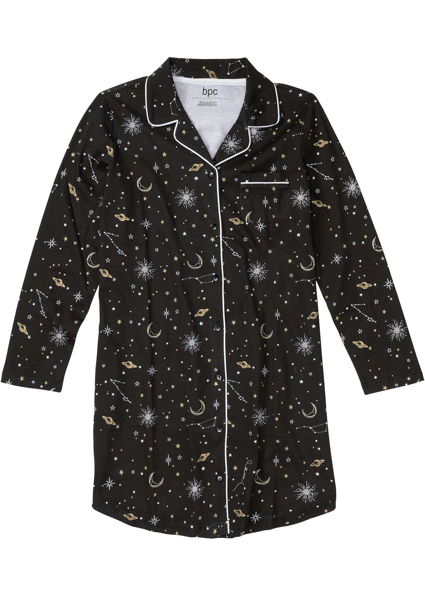 Chemise de nuit avec patte de boutonnage
