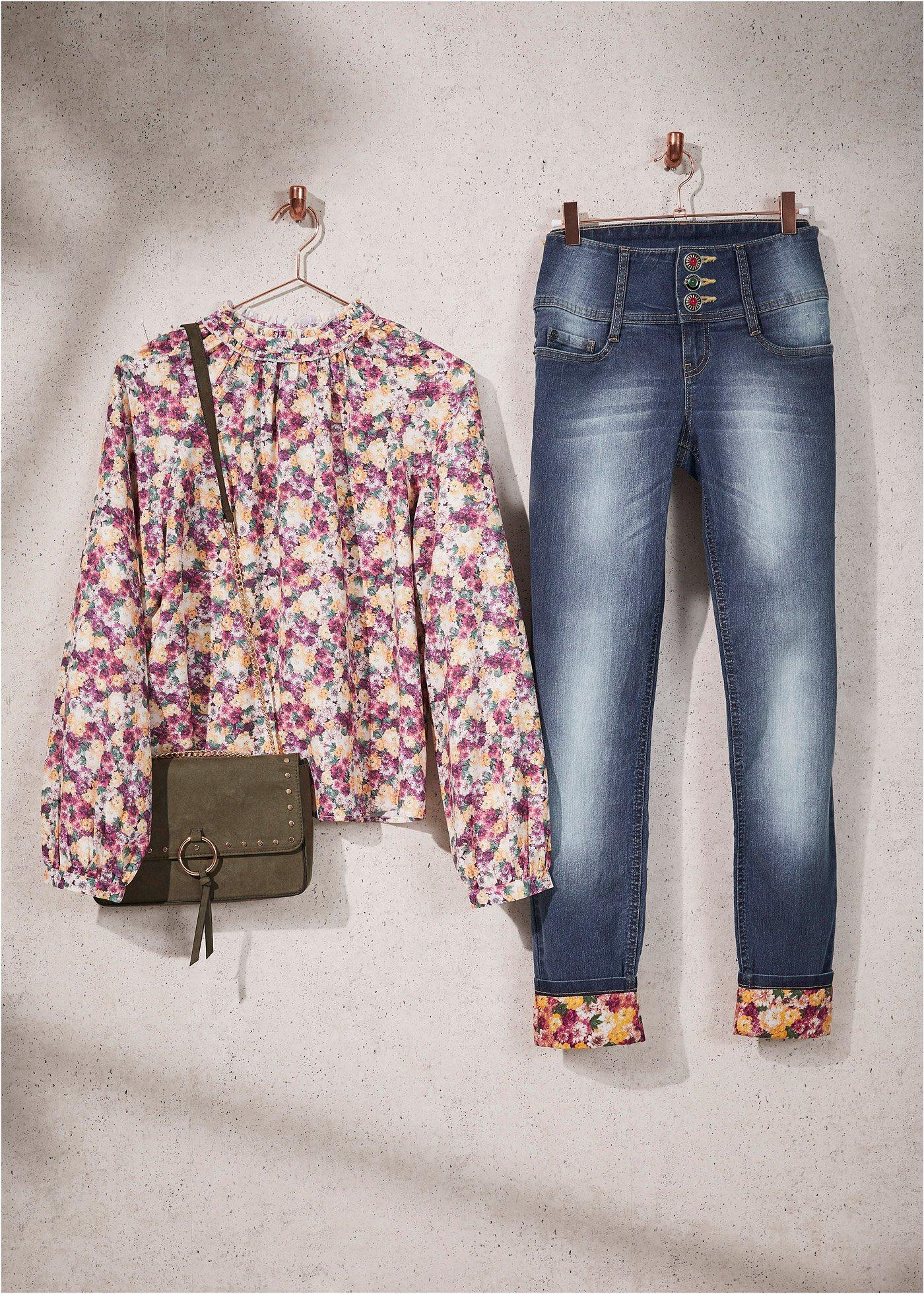 Jean skinny avec revers