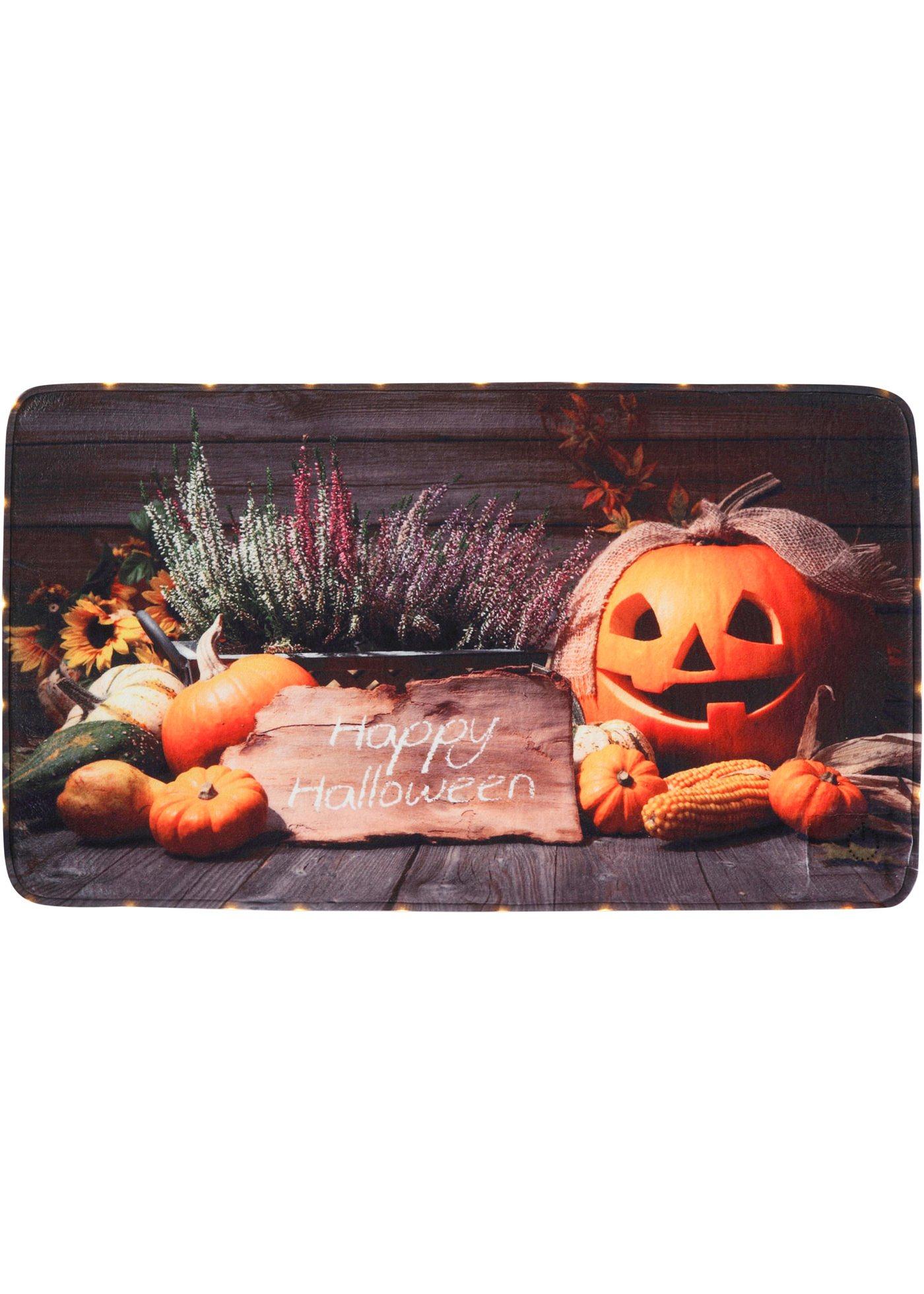 Tapis déco LED motif citrouille