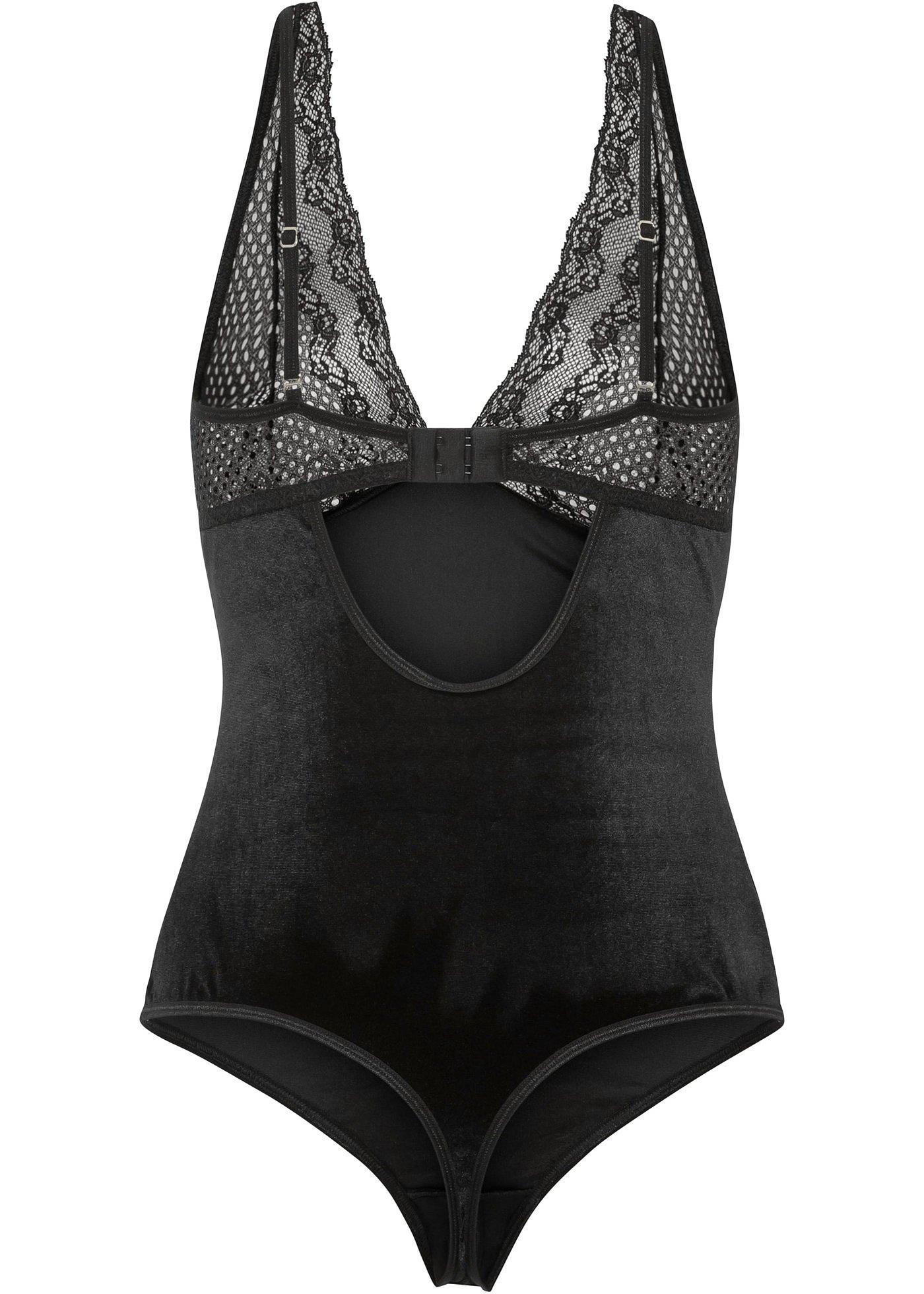 Body en velours ouvert