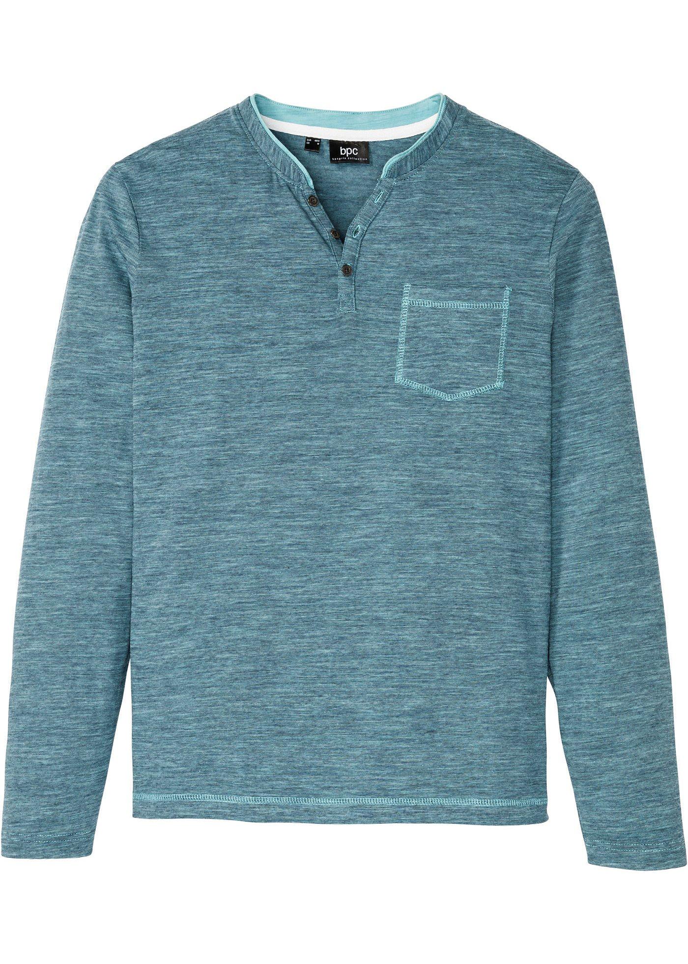 T-shirt henley, manches longues