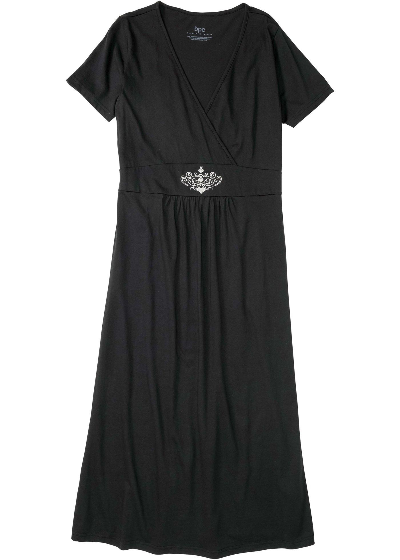 Chemise de nuit en coton bio à broderie