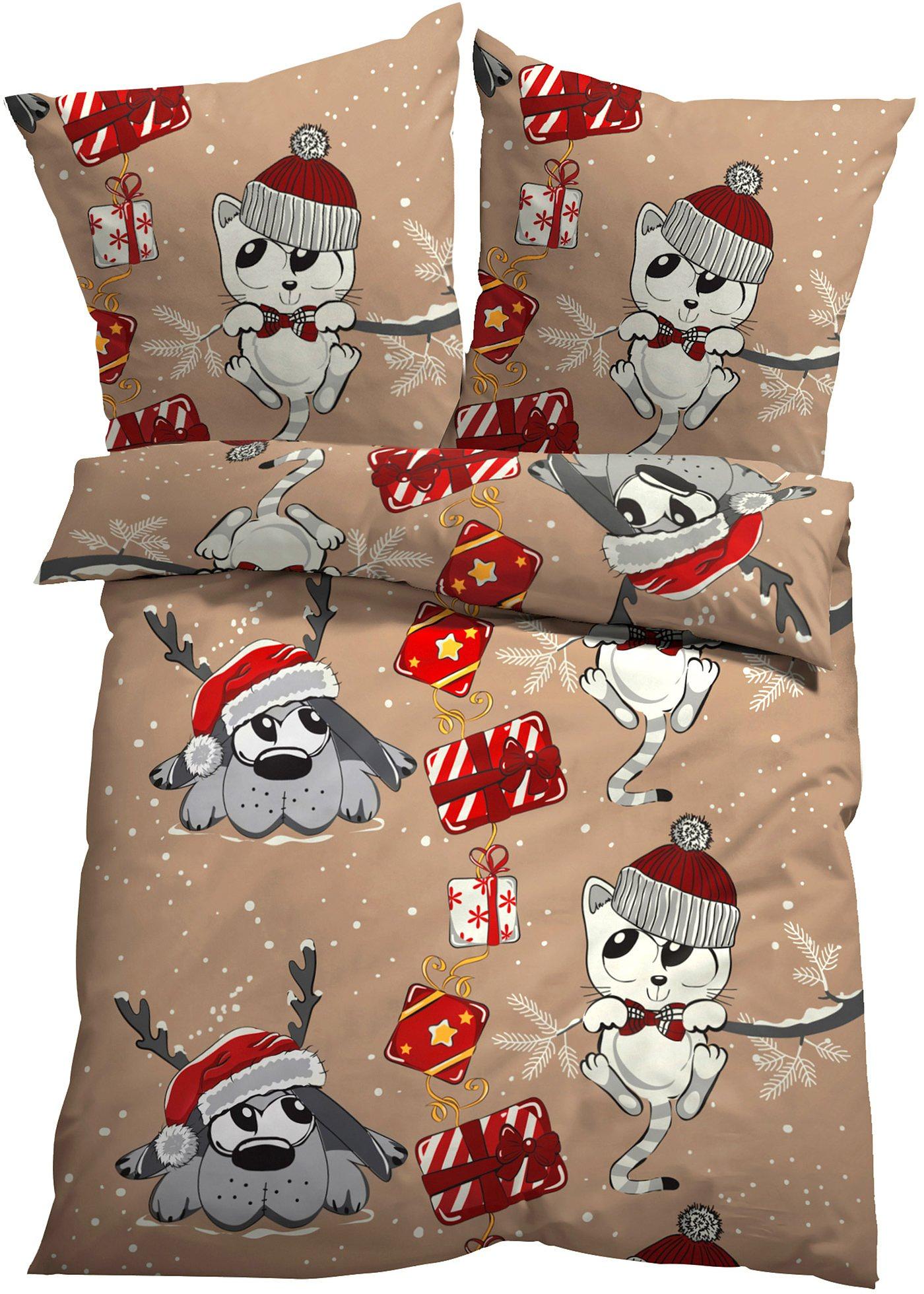 Parure de lit motif chien et chat