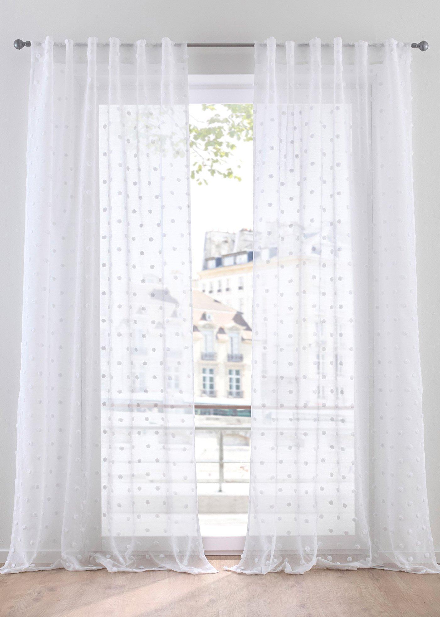 Voilage transparent avec applications 3D (1 pce.)