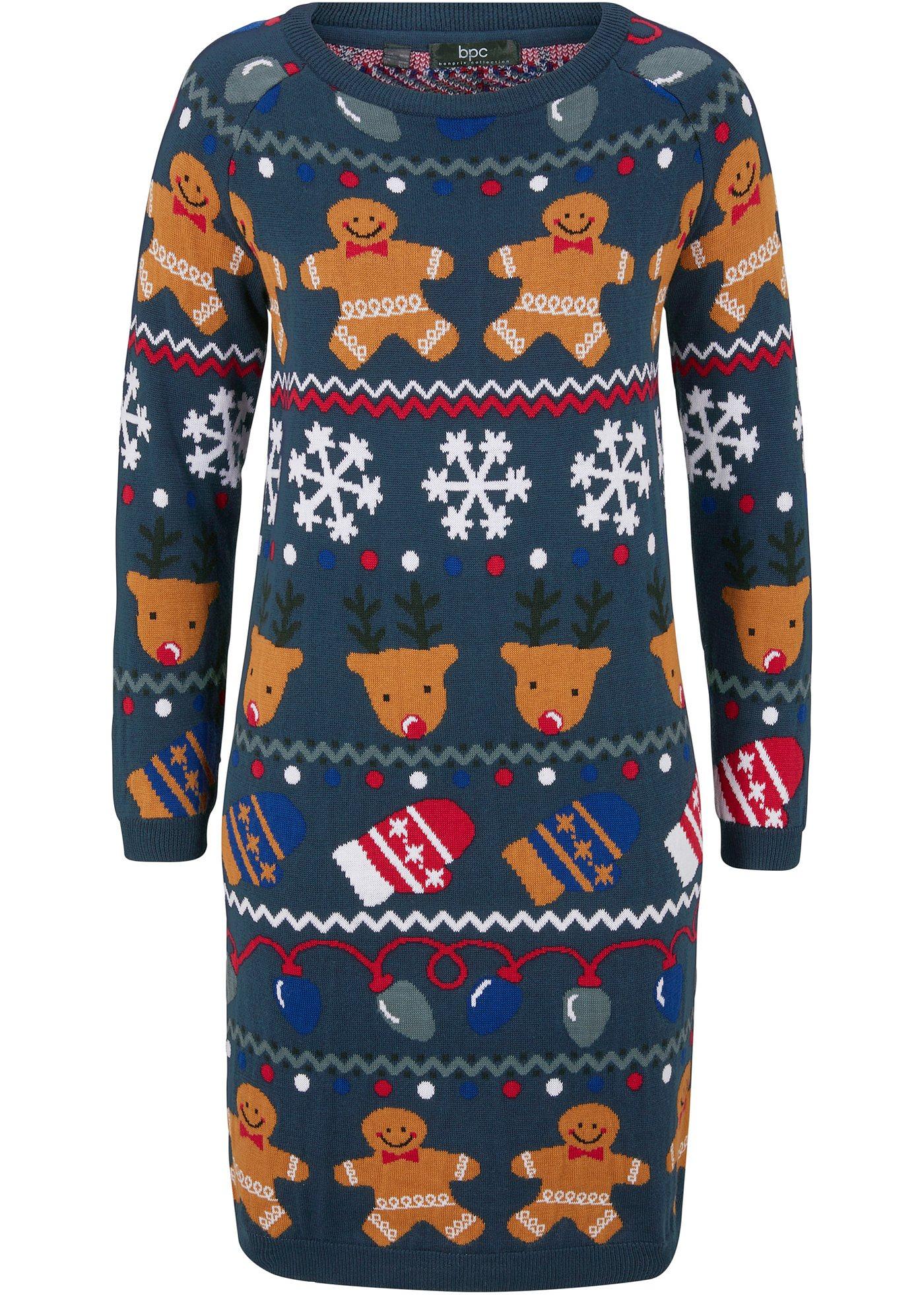 Robe en maille avec motifs de Noël