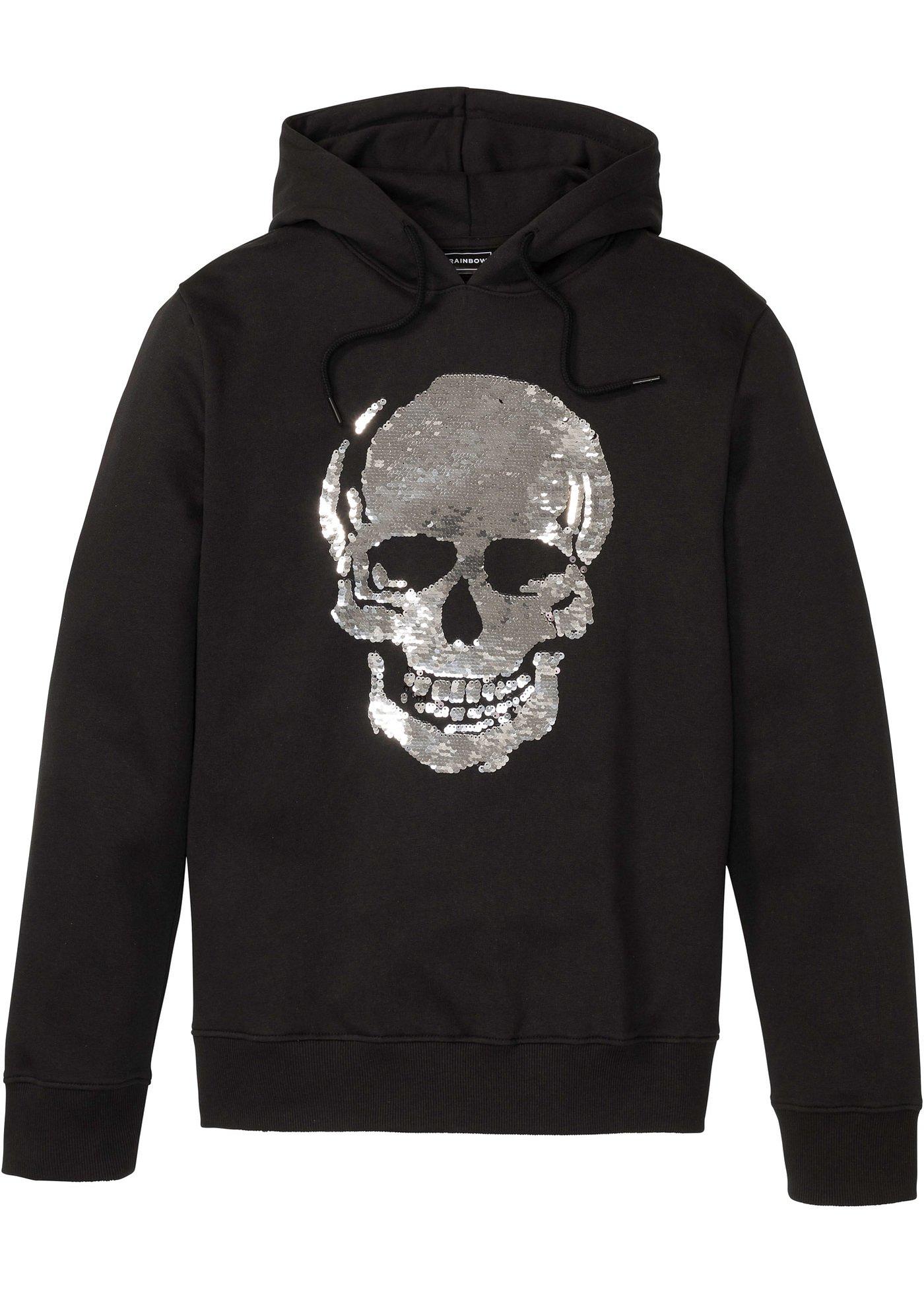 Sweat-shirt à capuche avec paillettes réversibles