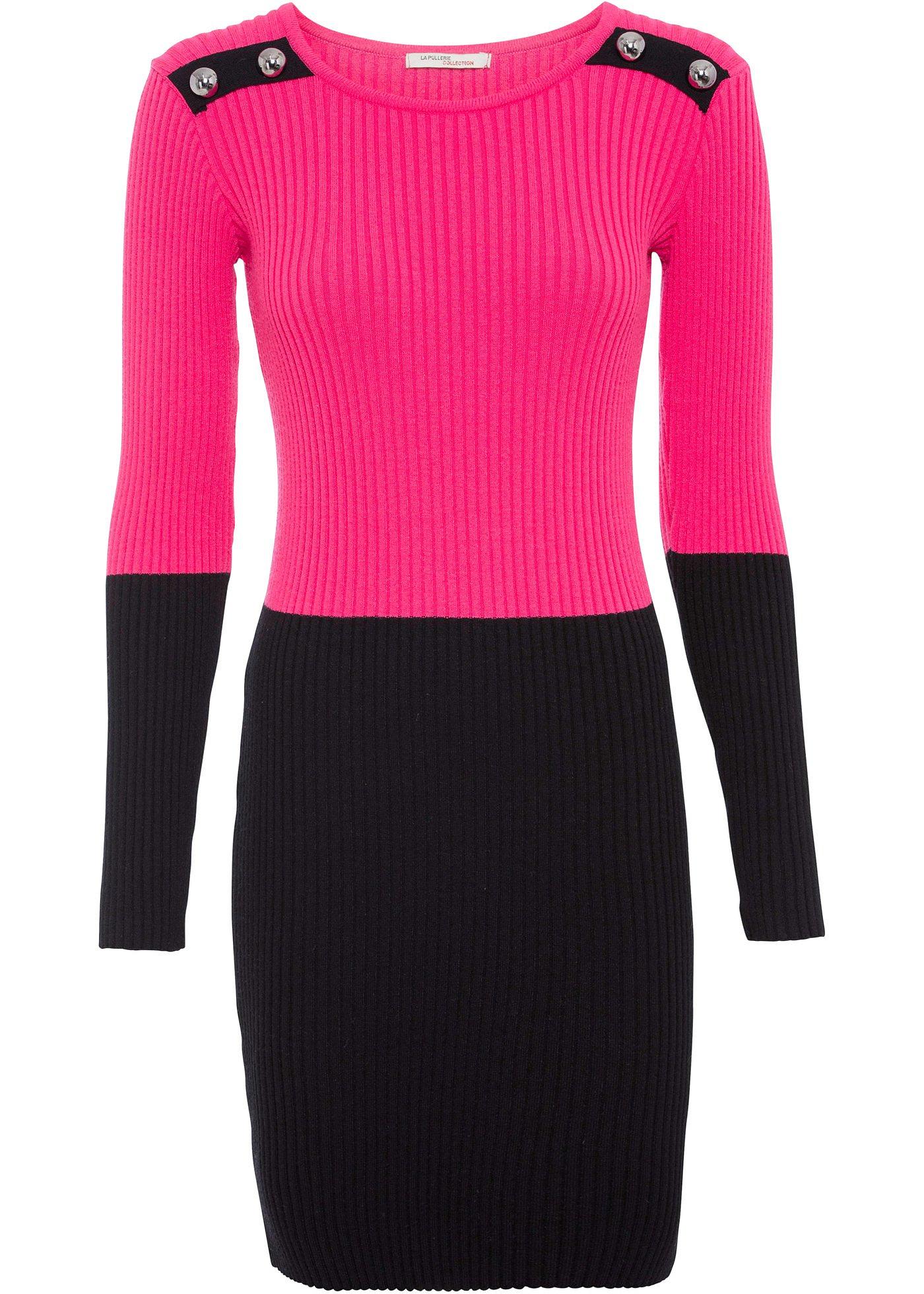 Robe en maille avec boutons décoratifs