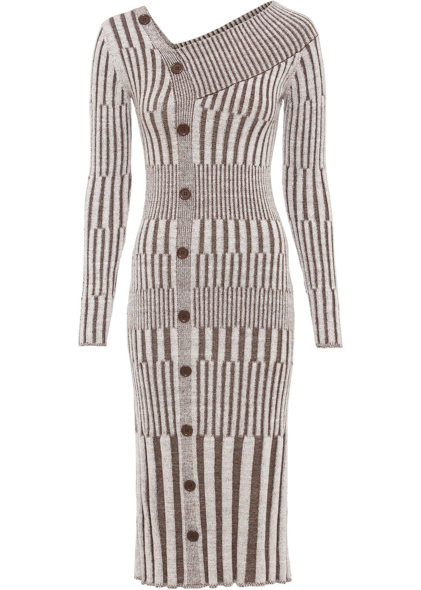 Robe en maille avec patte de boutonnage