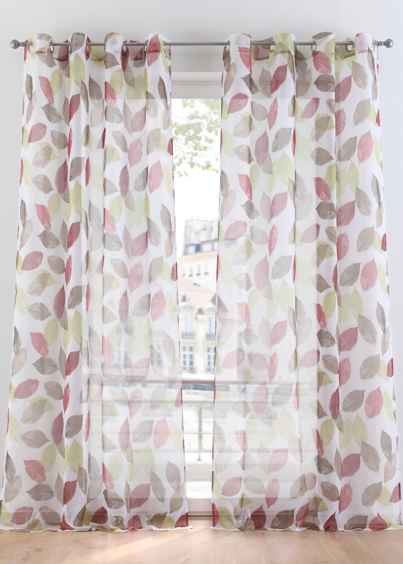 Voilage transparent à imprimé végétal (1 pce.)