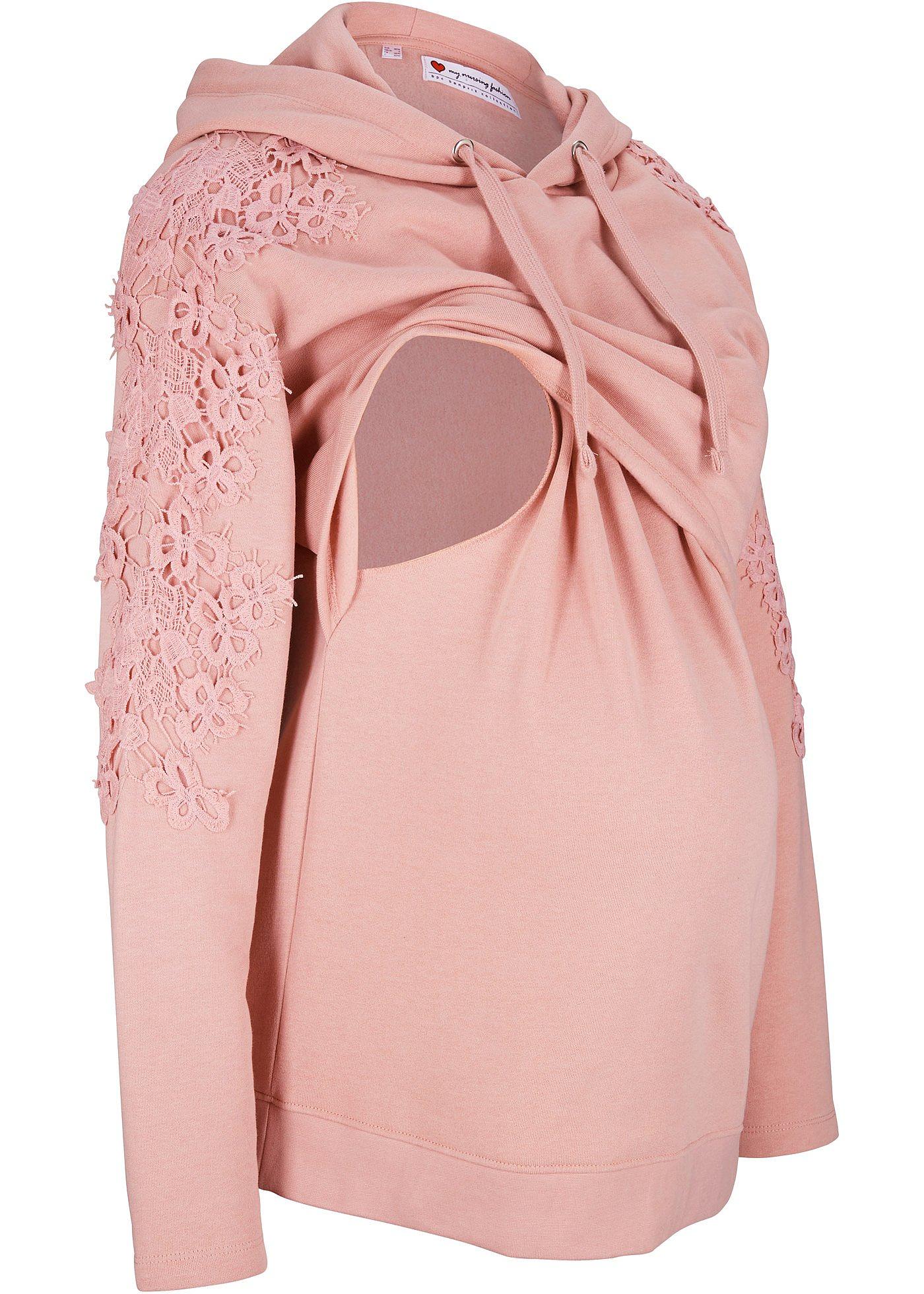 Sweat-shirt de grossesse /d'allaitement avec dentelle