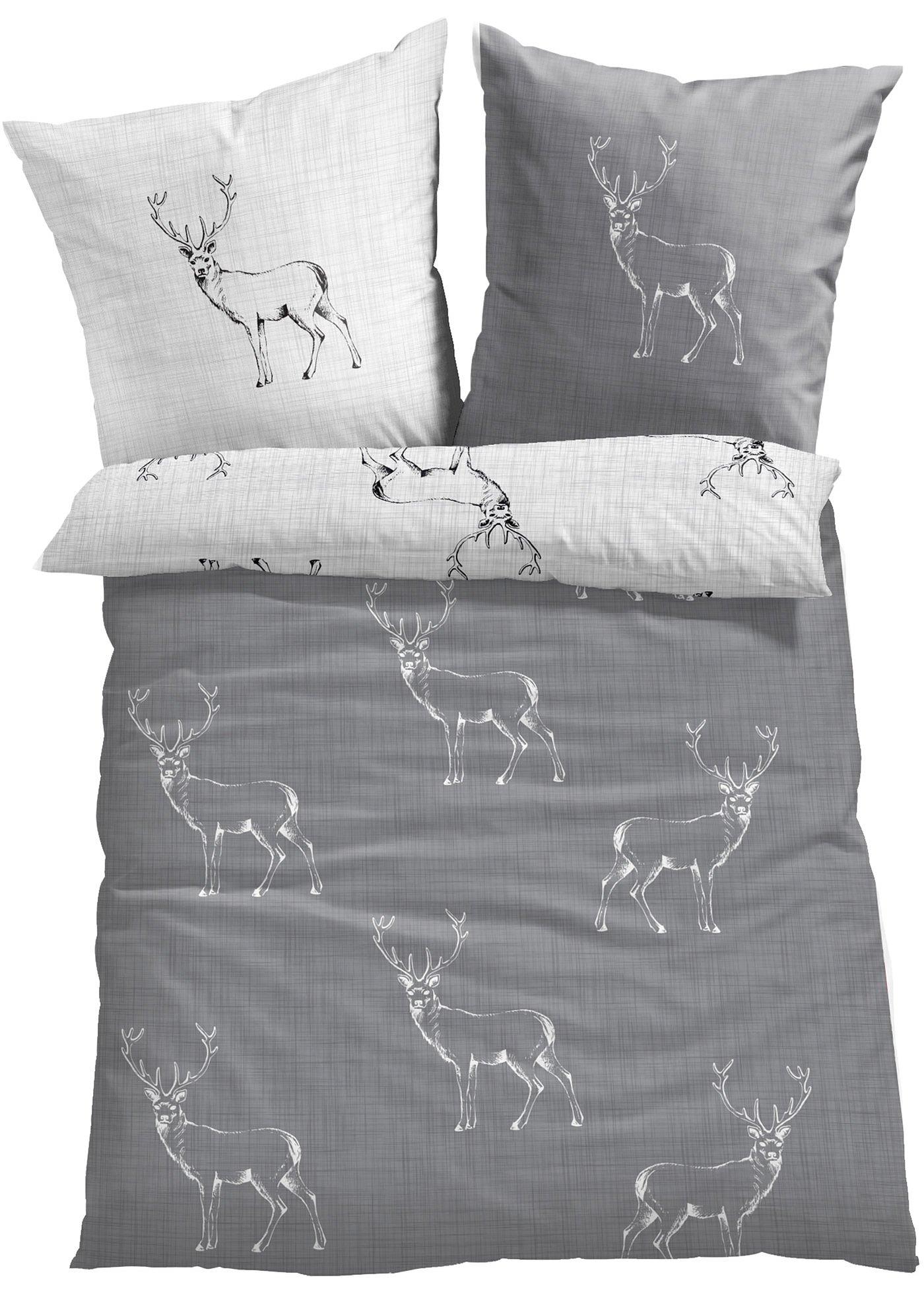 Parure de lit réversible motif cerf