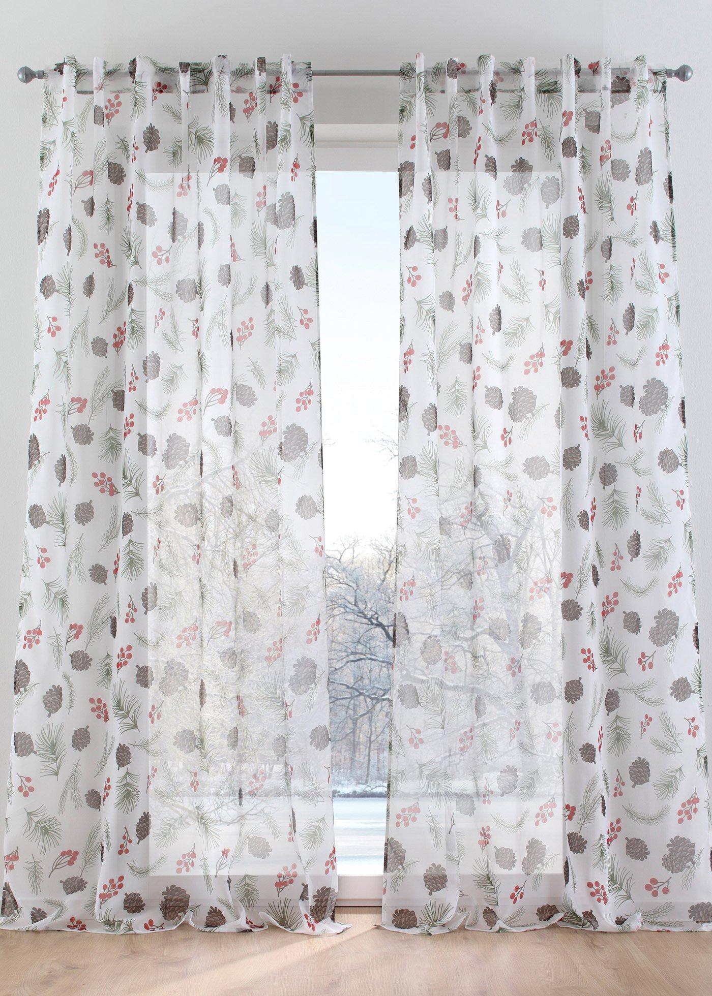 Voilage transparent imprimé (1 pce.)