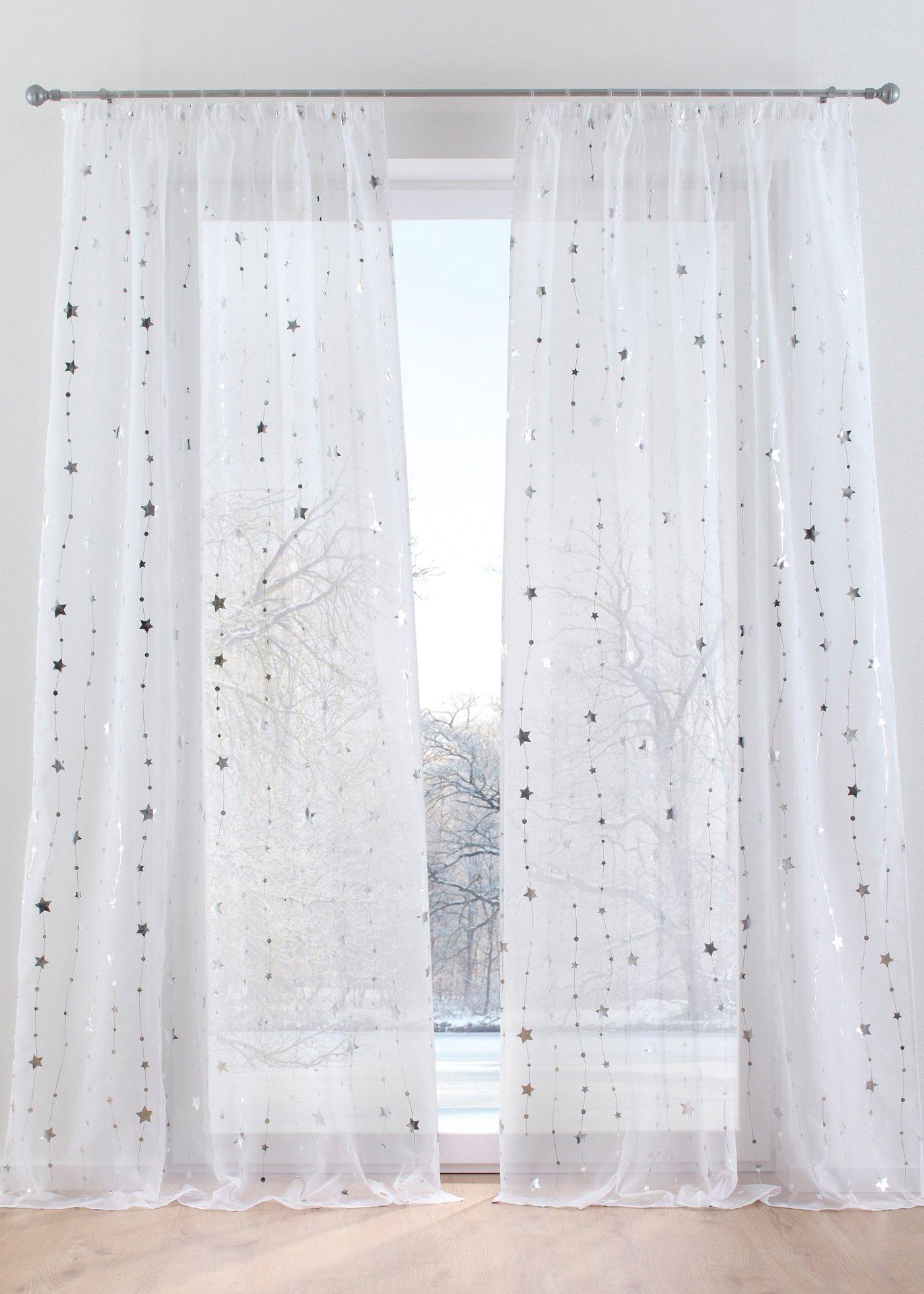 Voilage à imprimé brillant (1 pce.)