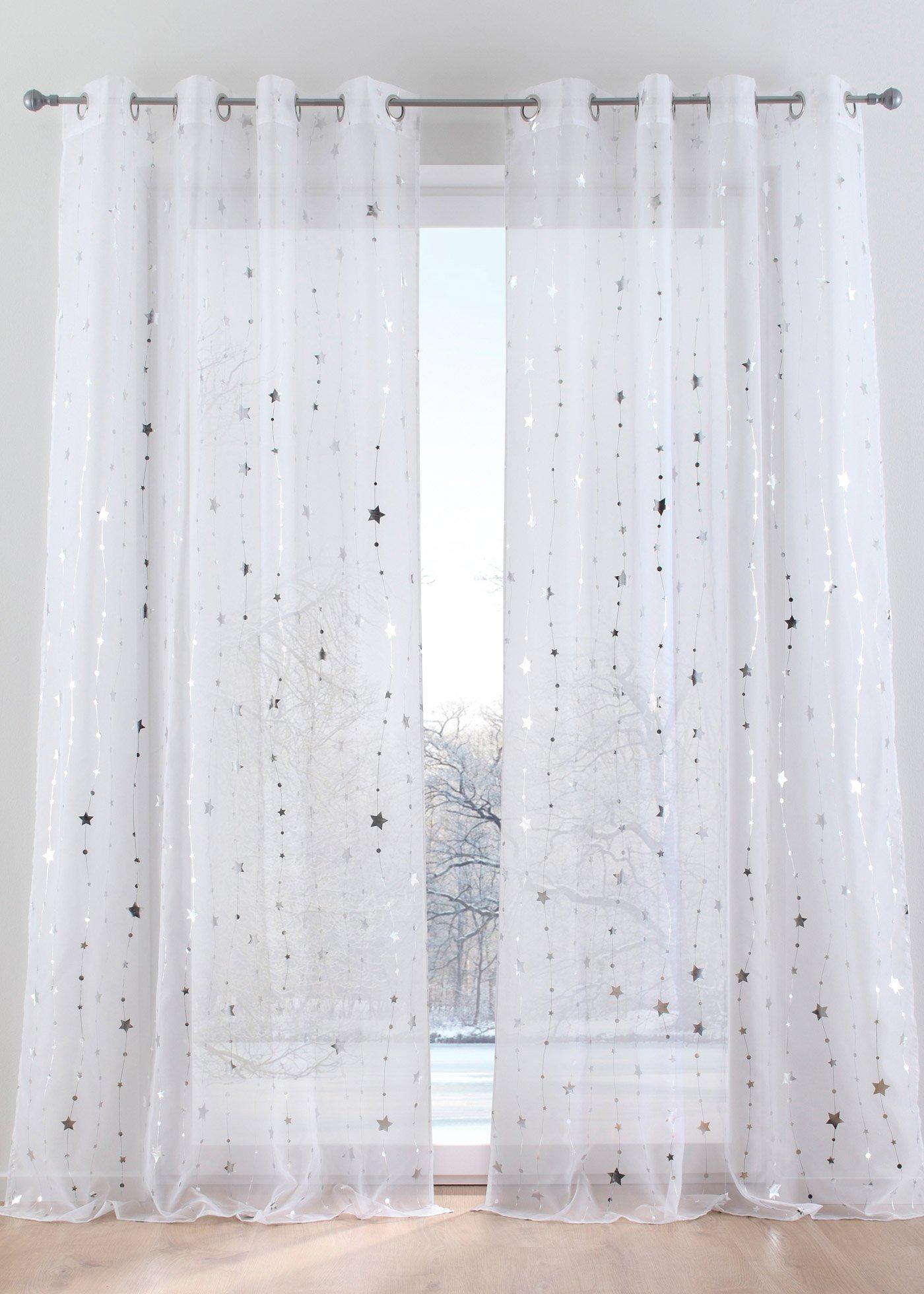 Voilage à imprimé brillant (1 pce.)