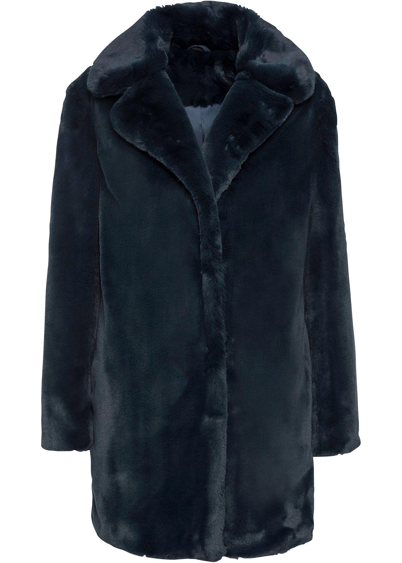 Veste longue douillette en synthétique imitation fourrure