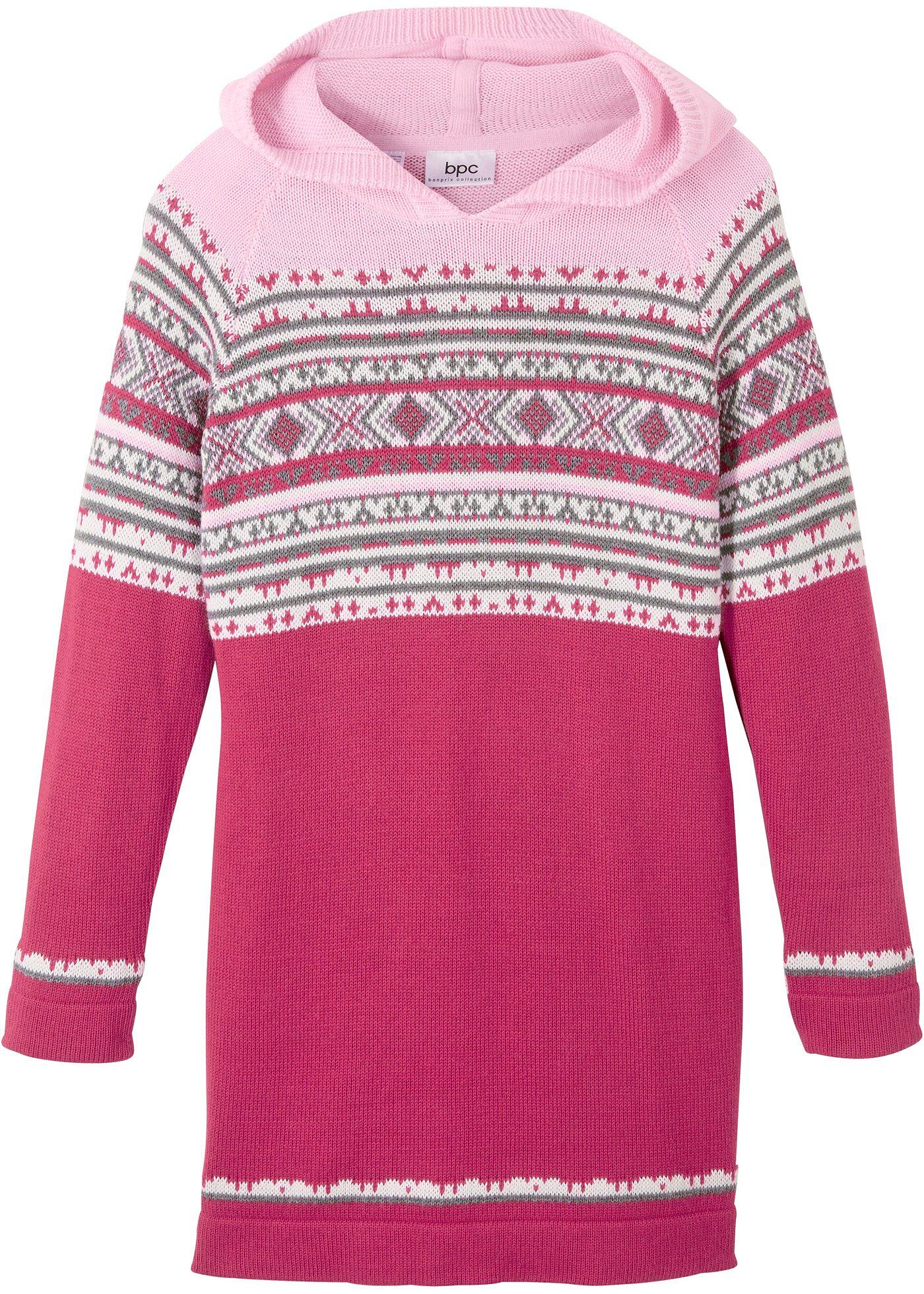 Robe en maille fille à capuche