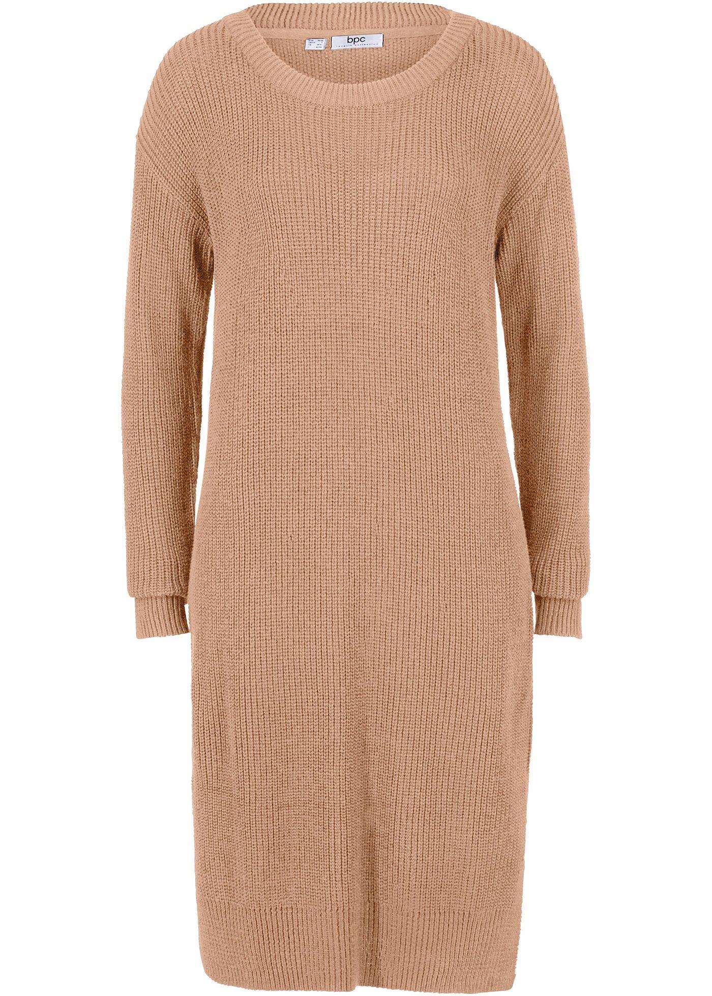 Robe en maille côtelée oversized avec fentes