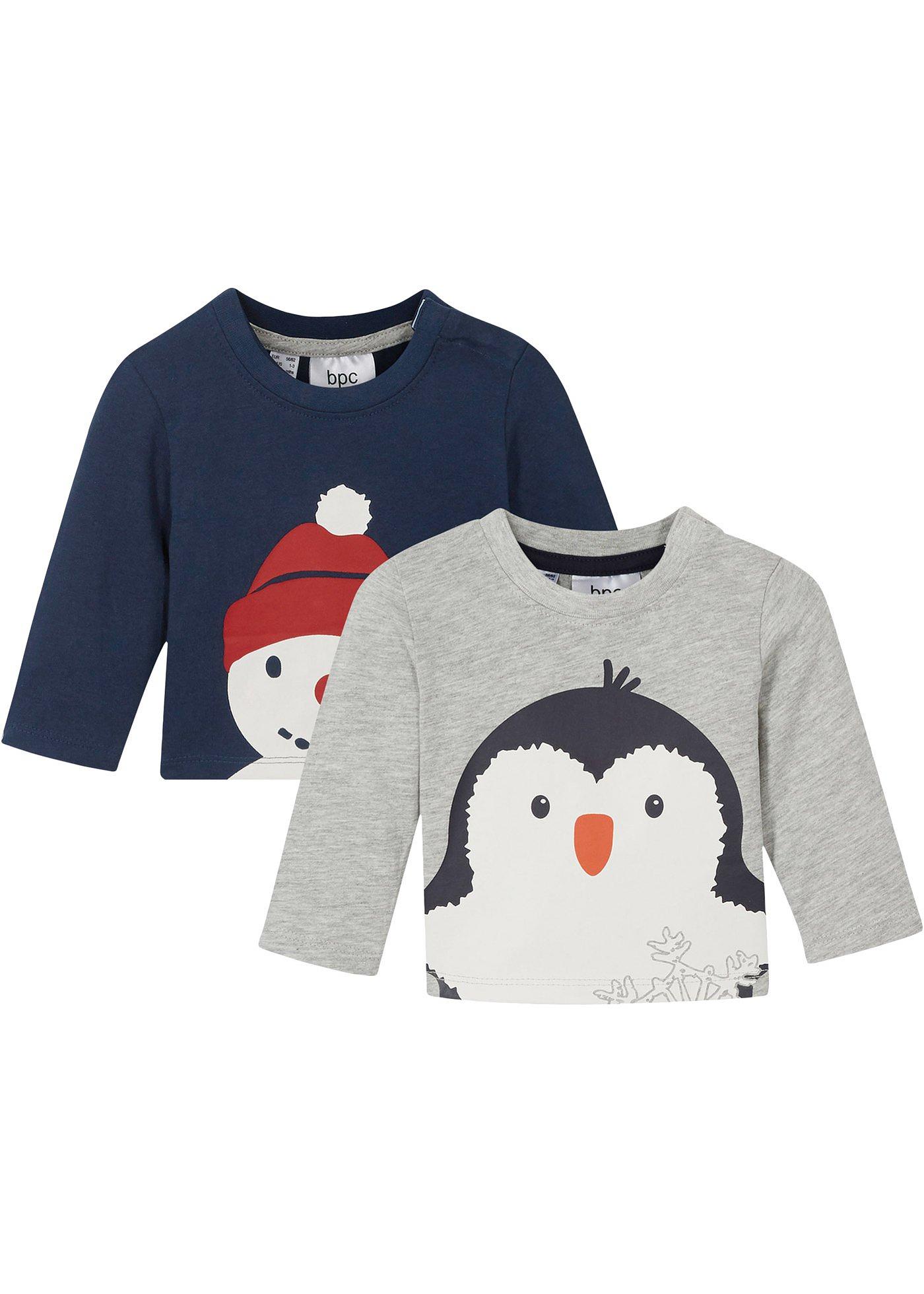 Lot de 2 T-shirts bébé à manches longues en coton bio