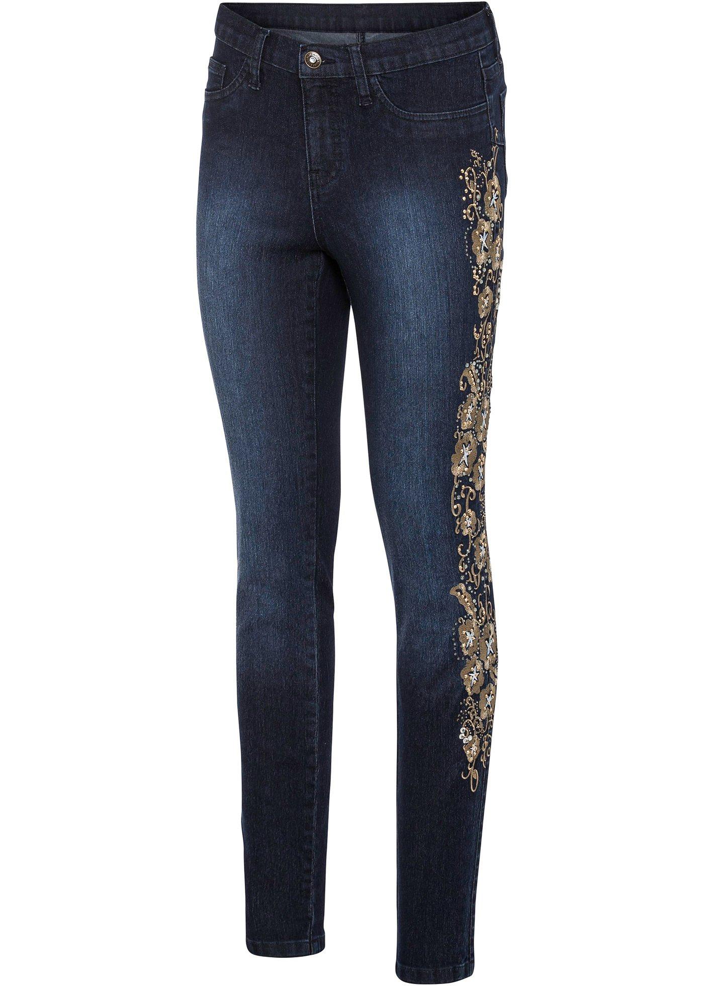 Jean skinny avec broderie