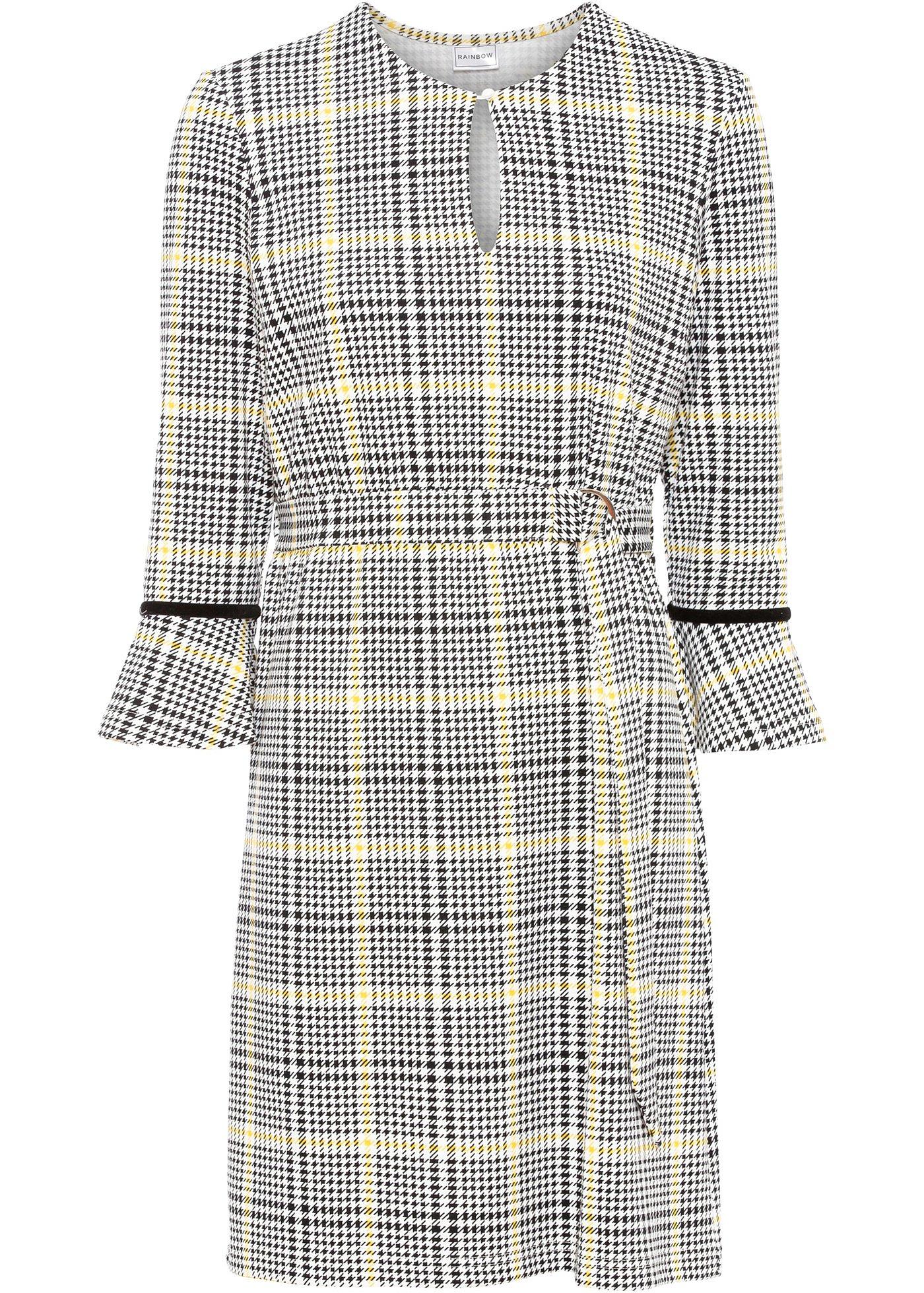 Robe fourreau à motif pied-de-poule