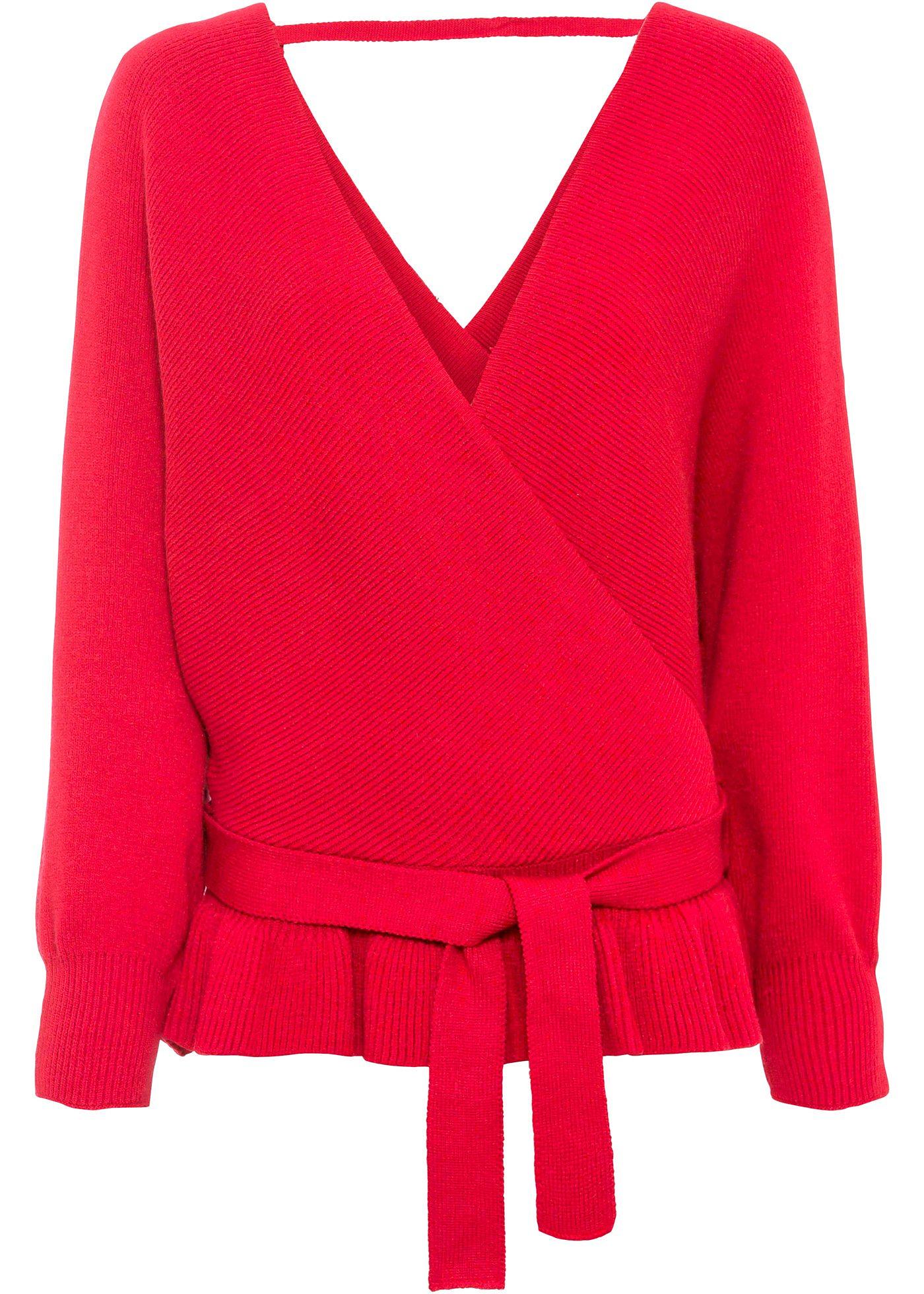 Pull portefeuille avec ceinture à nouer