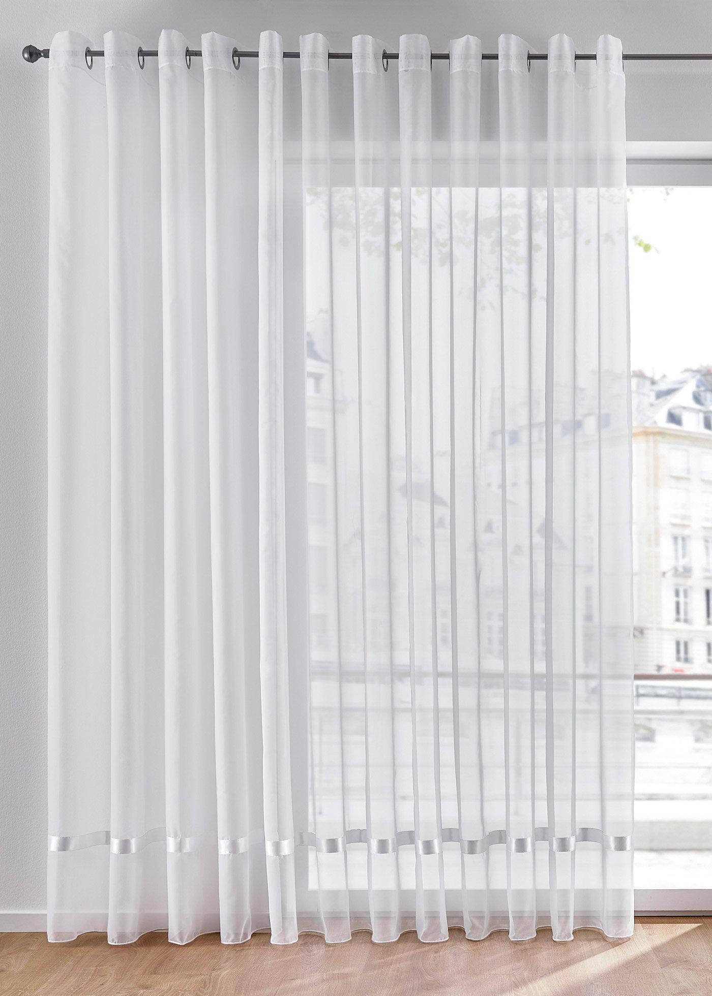 Voilage avec ruban satin (1 pce.)