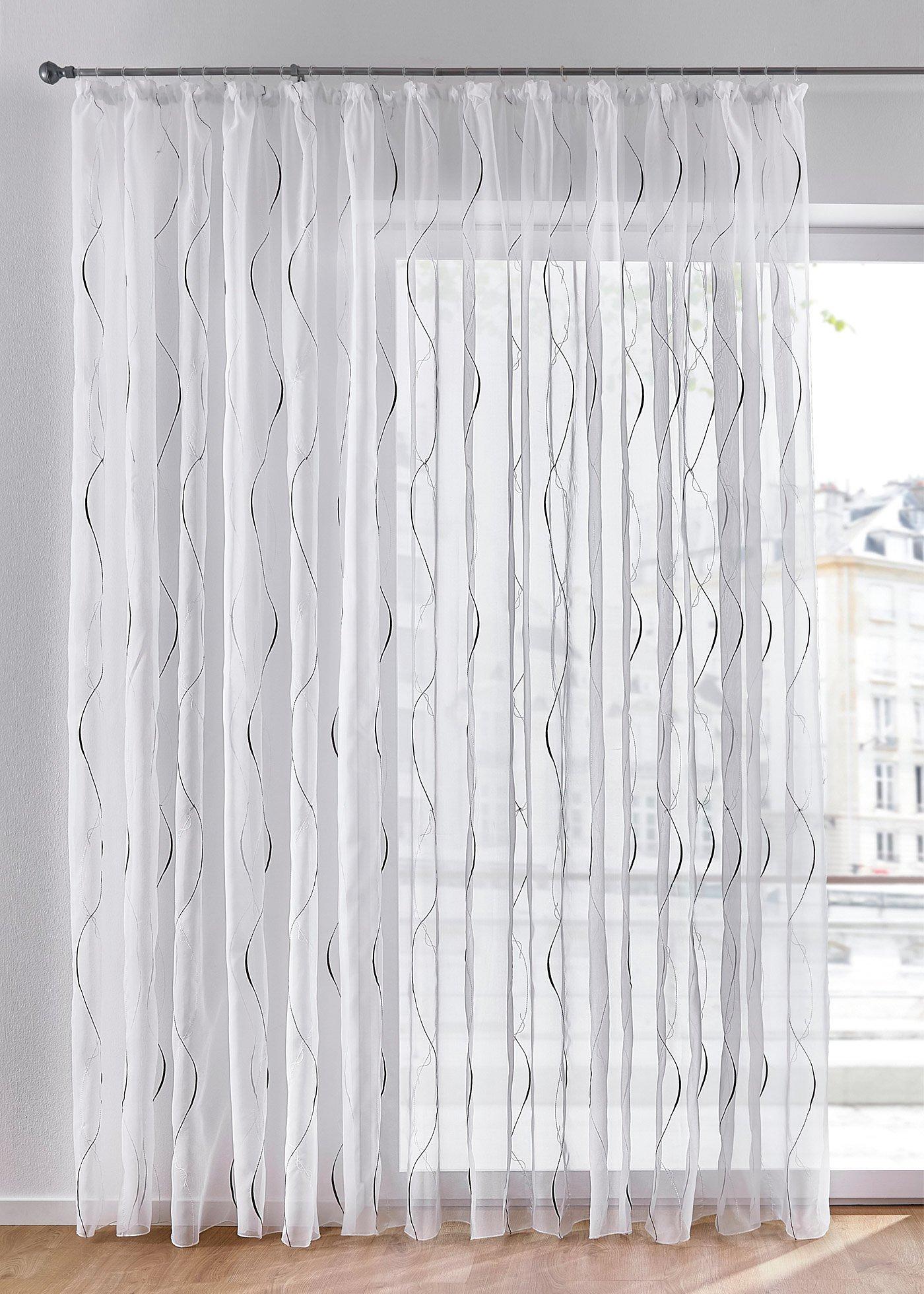 Voilage transparent à broderie