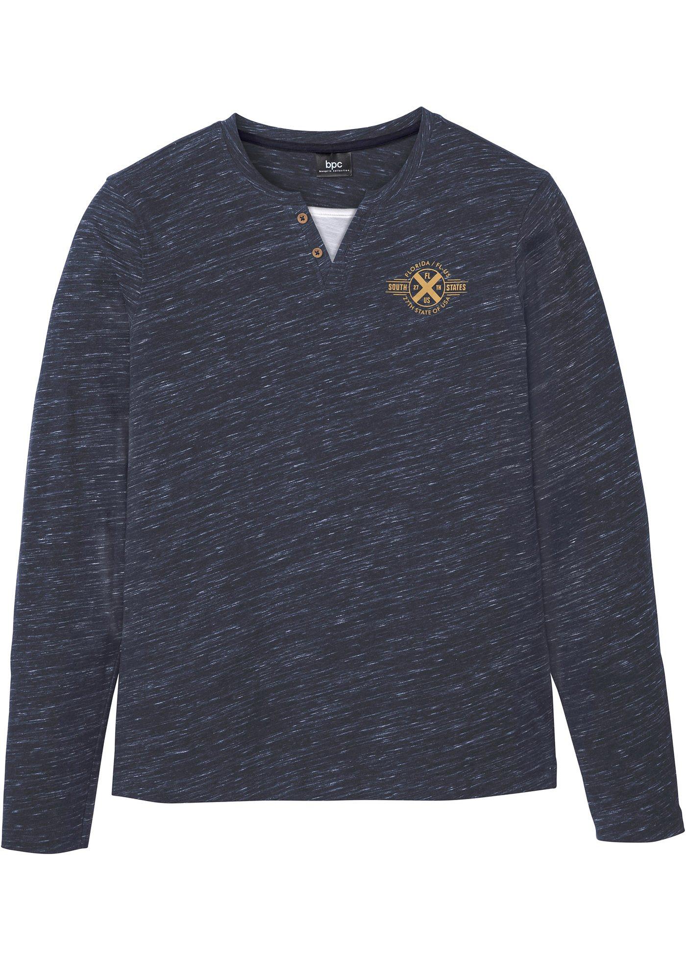 T-shirt col Henley manches longues