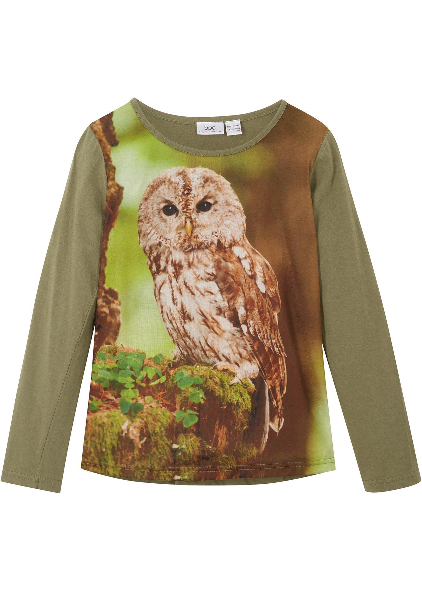 T-shirt manches longues fille à imprimé photo