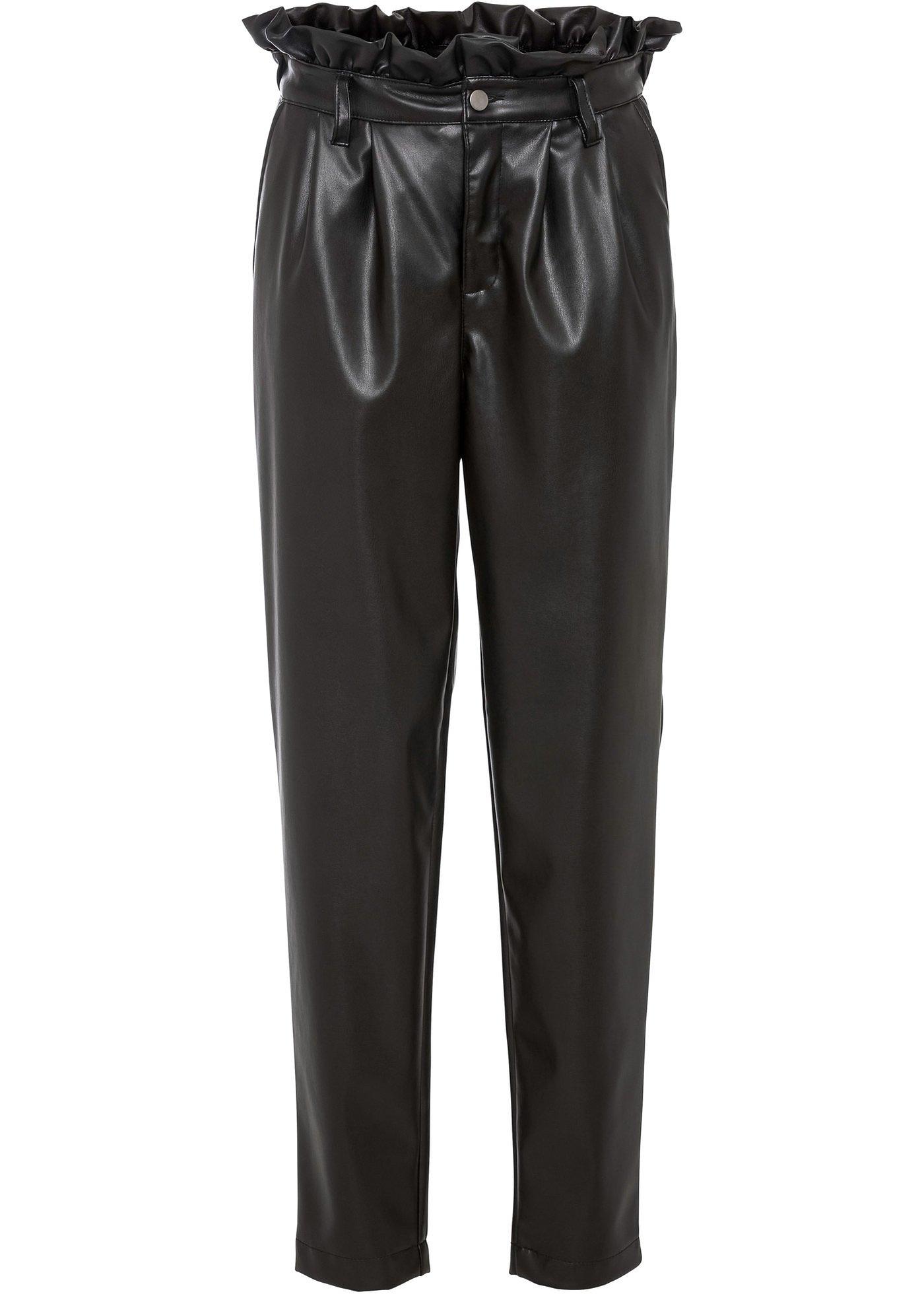 Pantalon paperbag synthétique imitation cuir