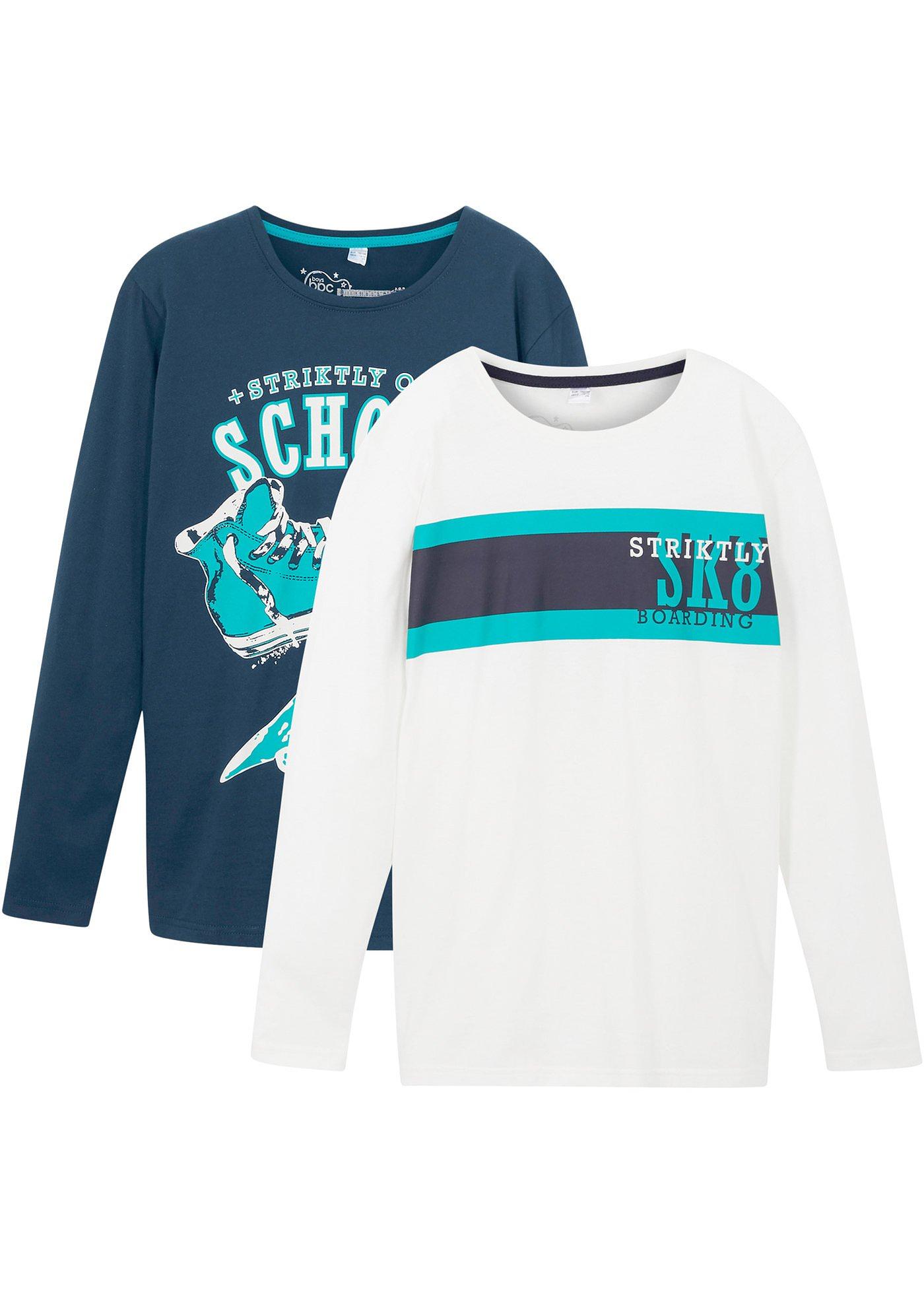 Lot de 2 T-shirts manches longues garçon, coton bio