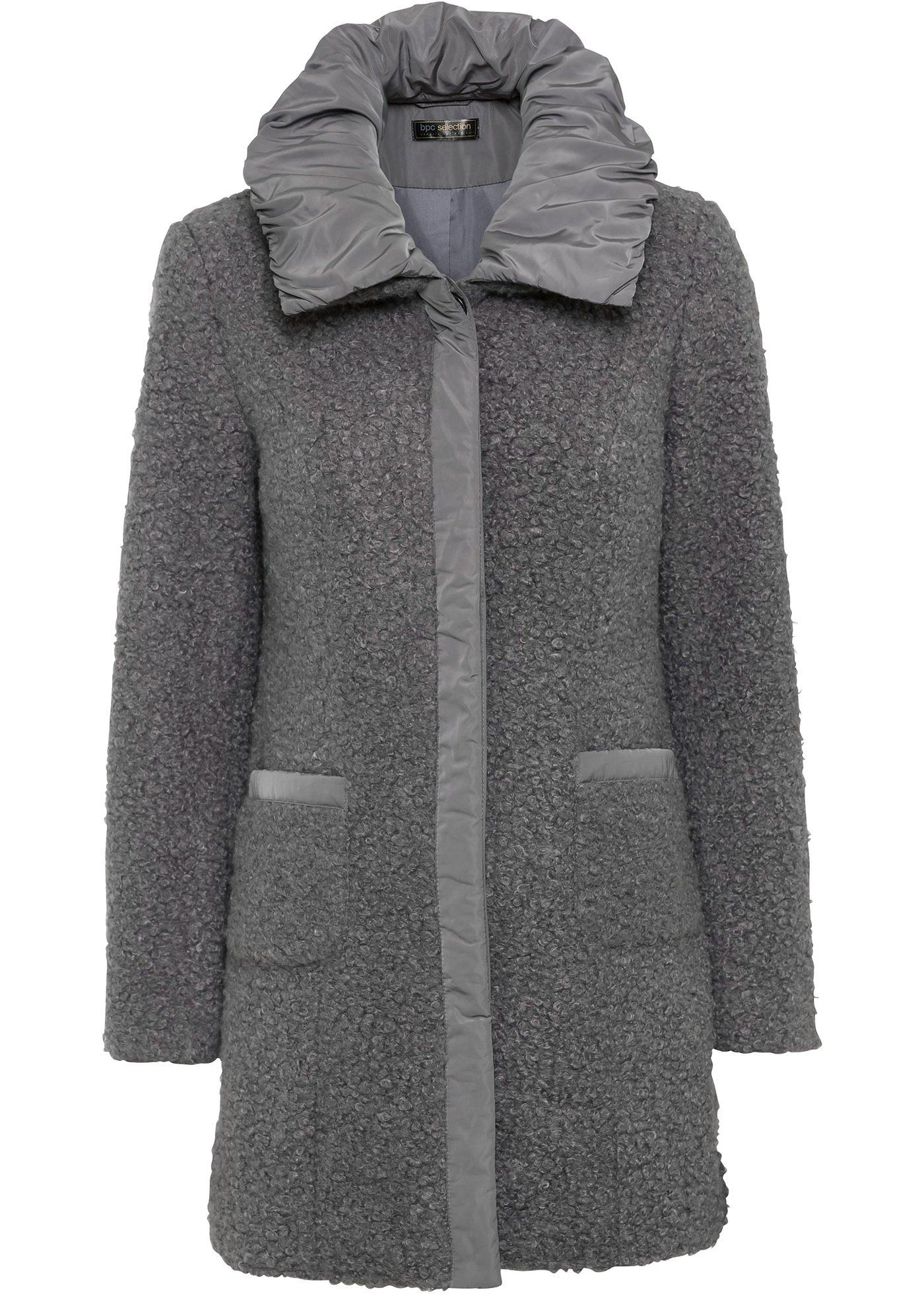 Veste longue en maille bouclette