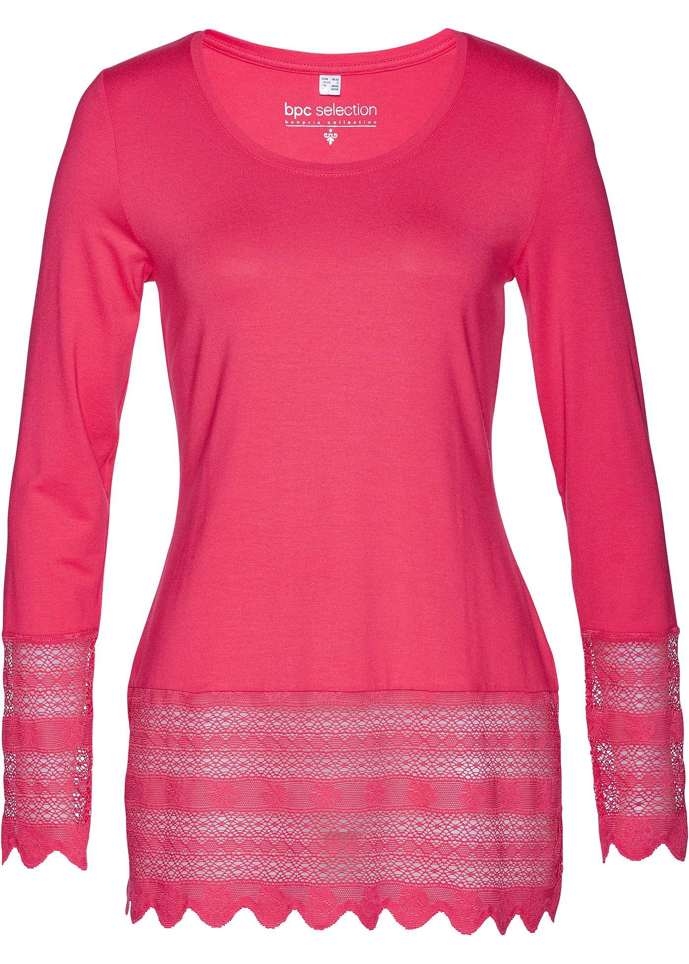 T-shirt long à dentelle