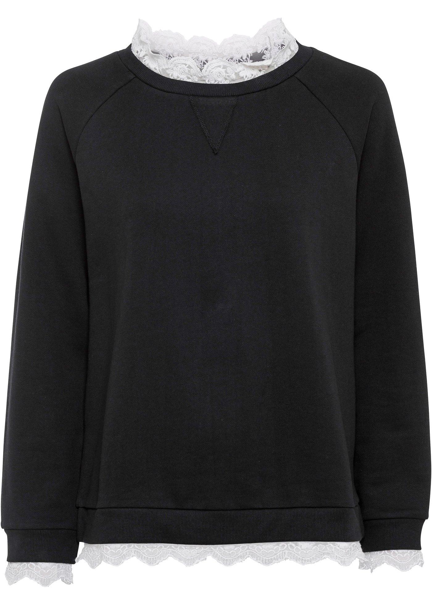 Sweat-shirt oversize à dentelle