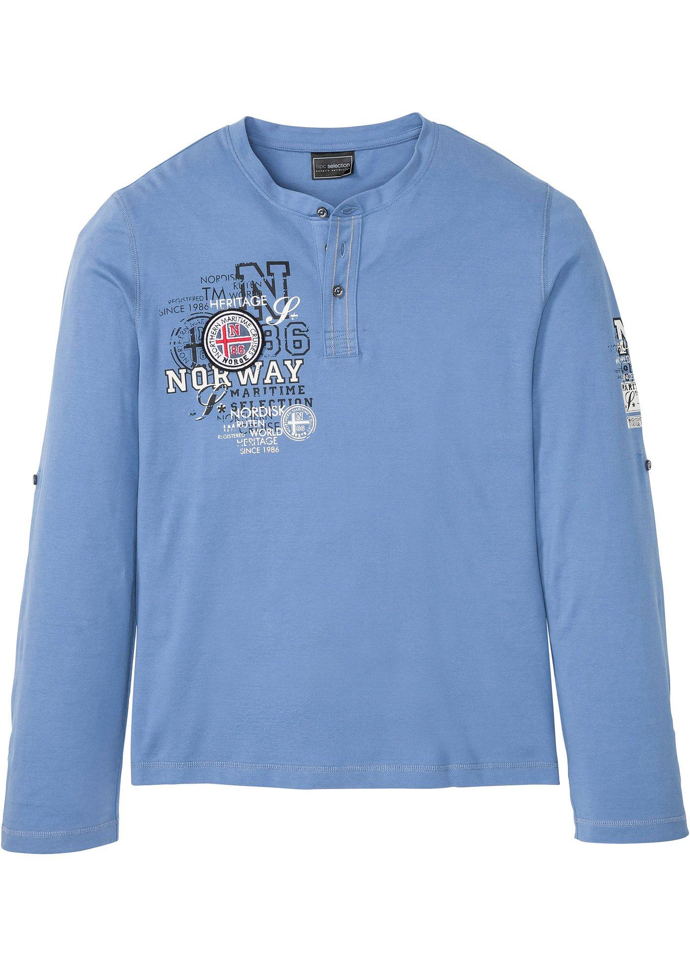 T-shirt col Henley manches longues